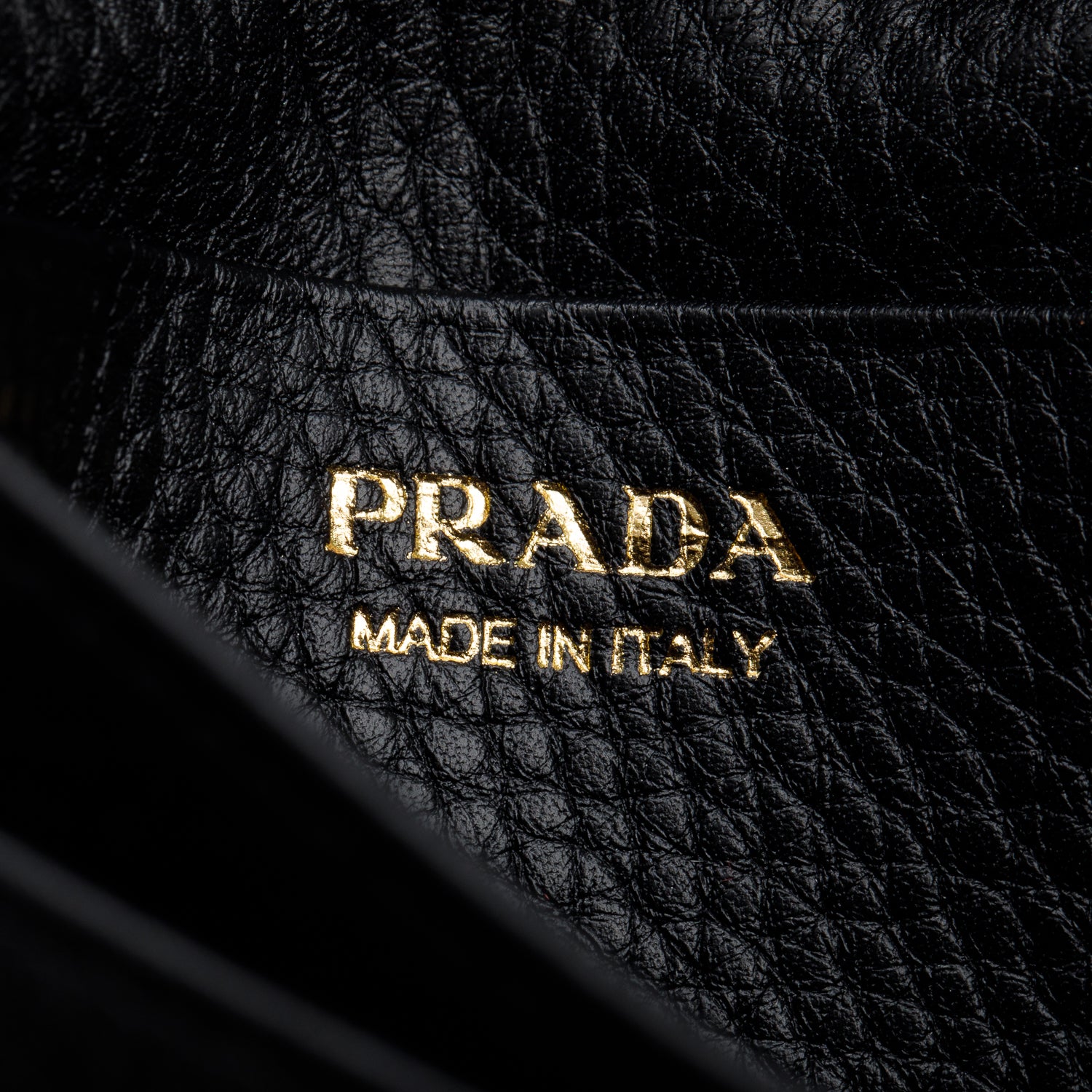 Prada Black Vitello Move Leather Flap Card Holder