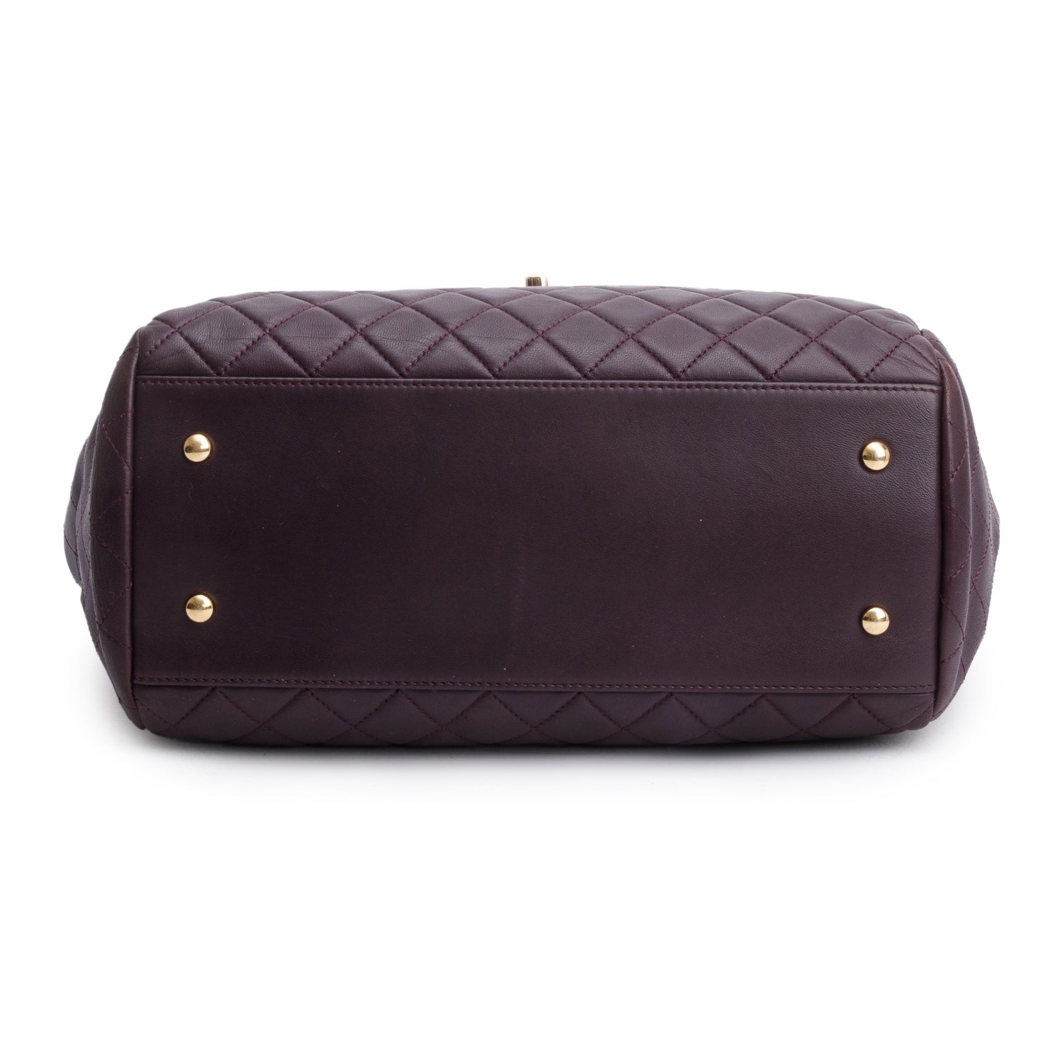 Chanel Purple Quilted Lambskin Drawstring Tote Bag