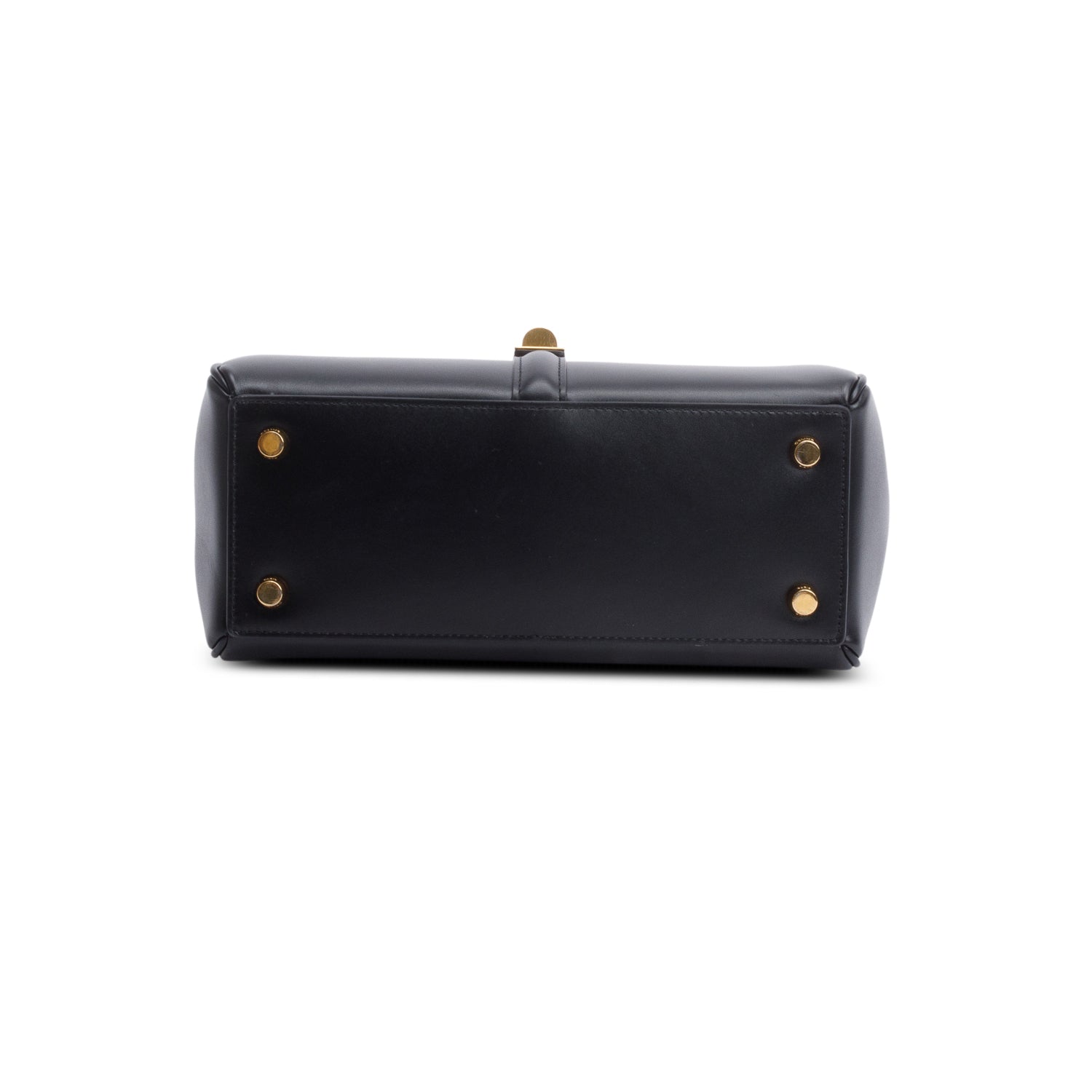 Celine 2023 Black Satinated Calfskin Small 16 Top Handle Bag w/ Strap