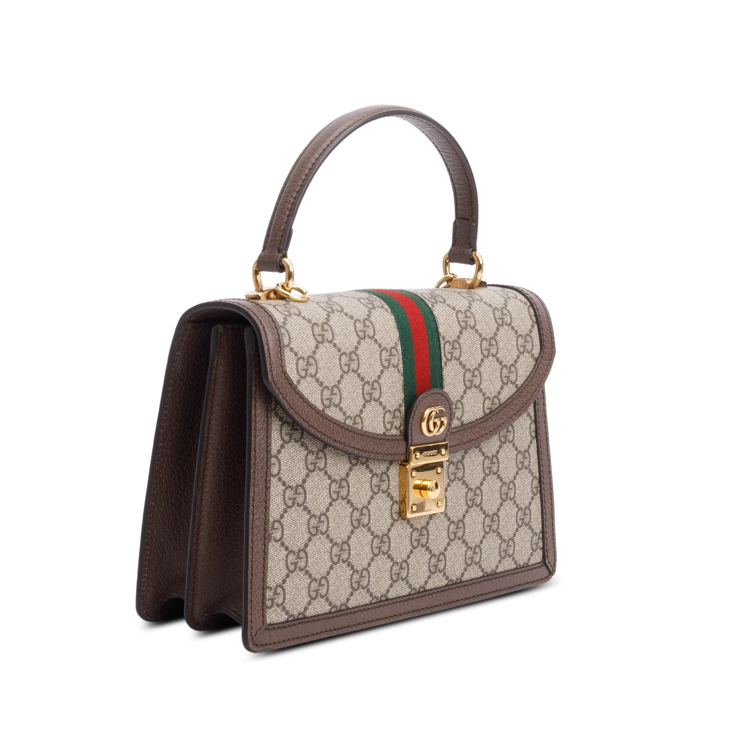 Gucci 2022 GG Supreme Ophidia Medium Top Handle Bag w/ Strap & Receipt
