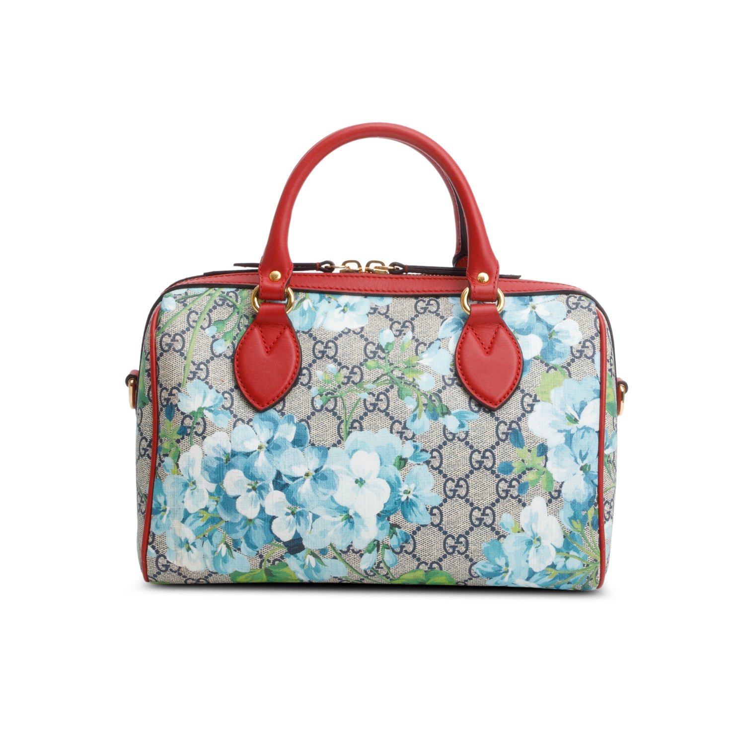 Gucci GG Supreme Monogram Blooms Small Boston Bag w/ Strap