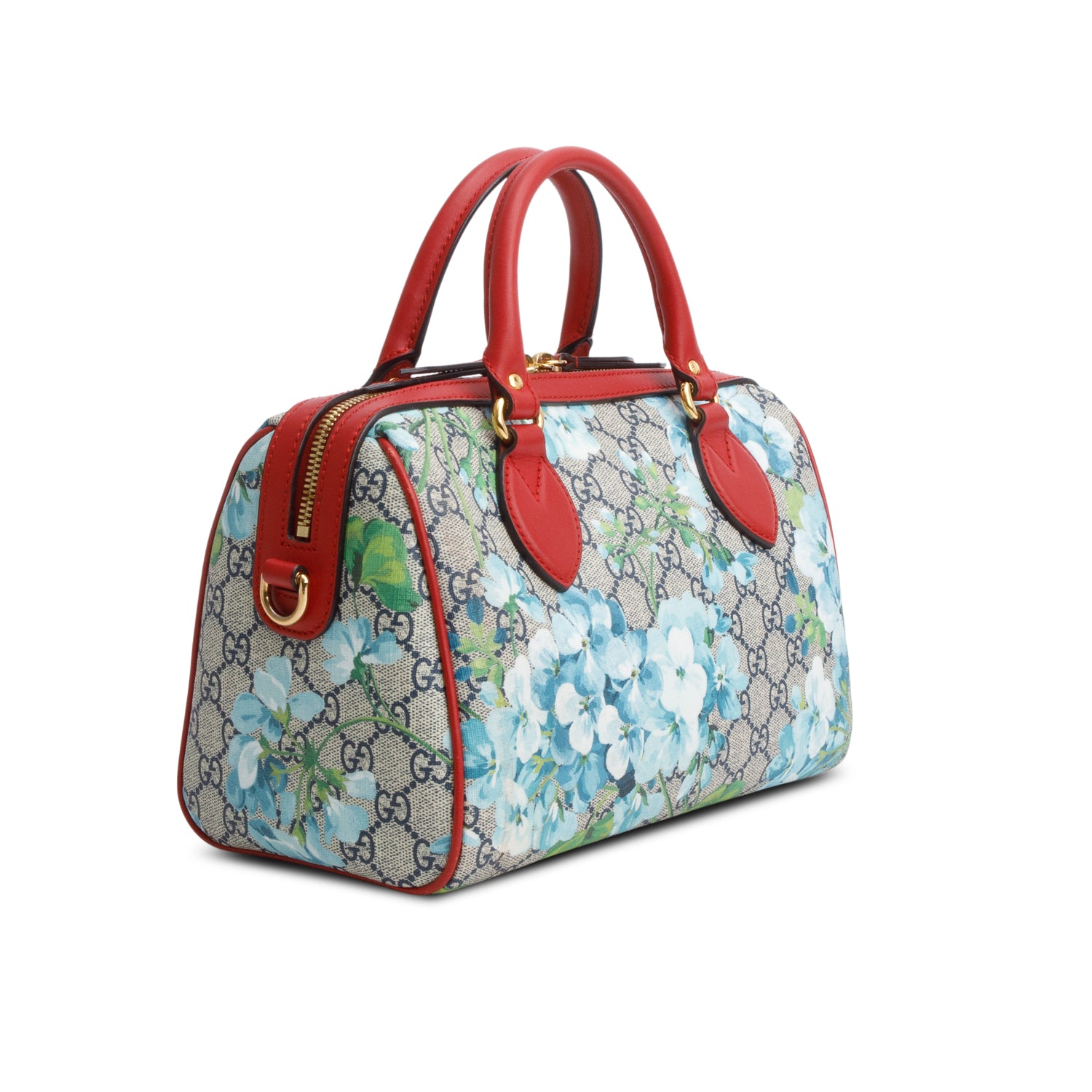 Gucci GG Supreme Monogram Blooms Small Boston Bag w/ Strap
