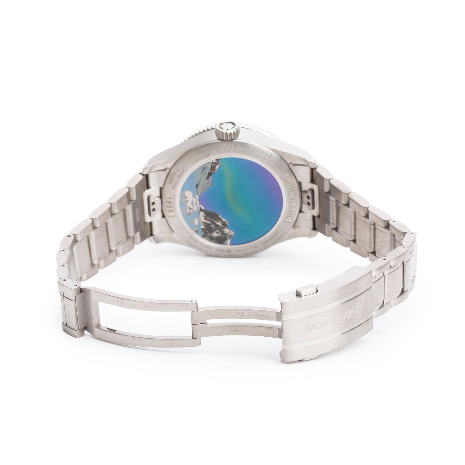 Montblanc 2023 Limited Edition Titanium 1858 Geosphere 0 Oxygen South Pole Exploration 42 MM Automatic Watch Blue Dial 7511 w/ Box & Papers