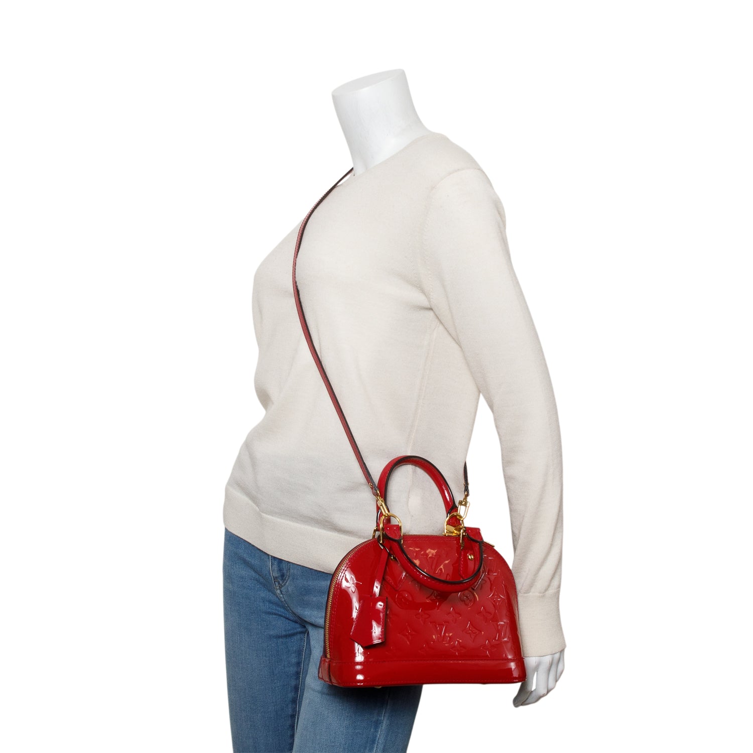Louis Vuitton Red Vernis Alma BB w/ Strap