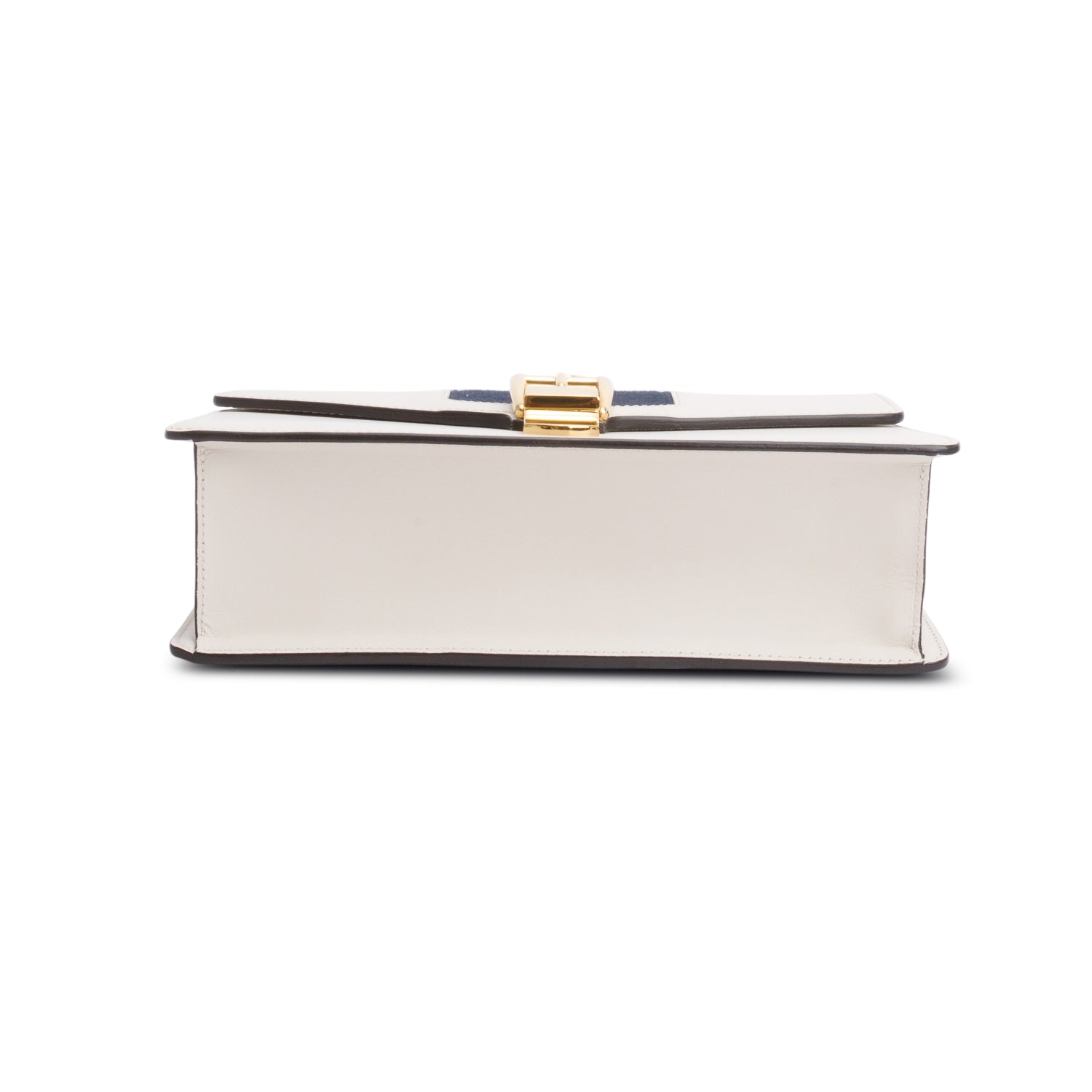 Gucci White Calfskin Leather Small Sylvie Shoulder Bag w/ Straps