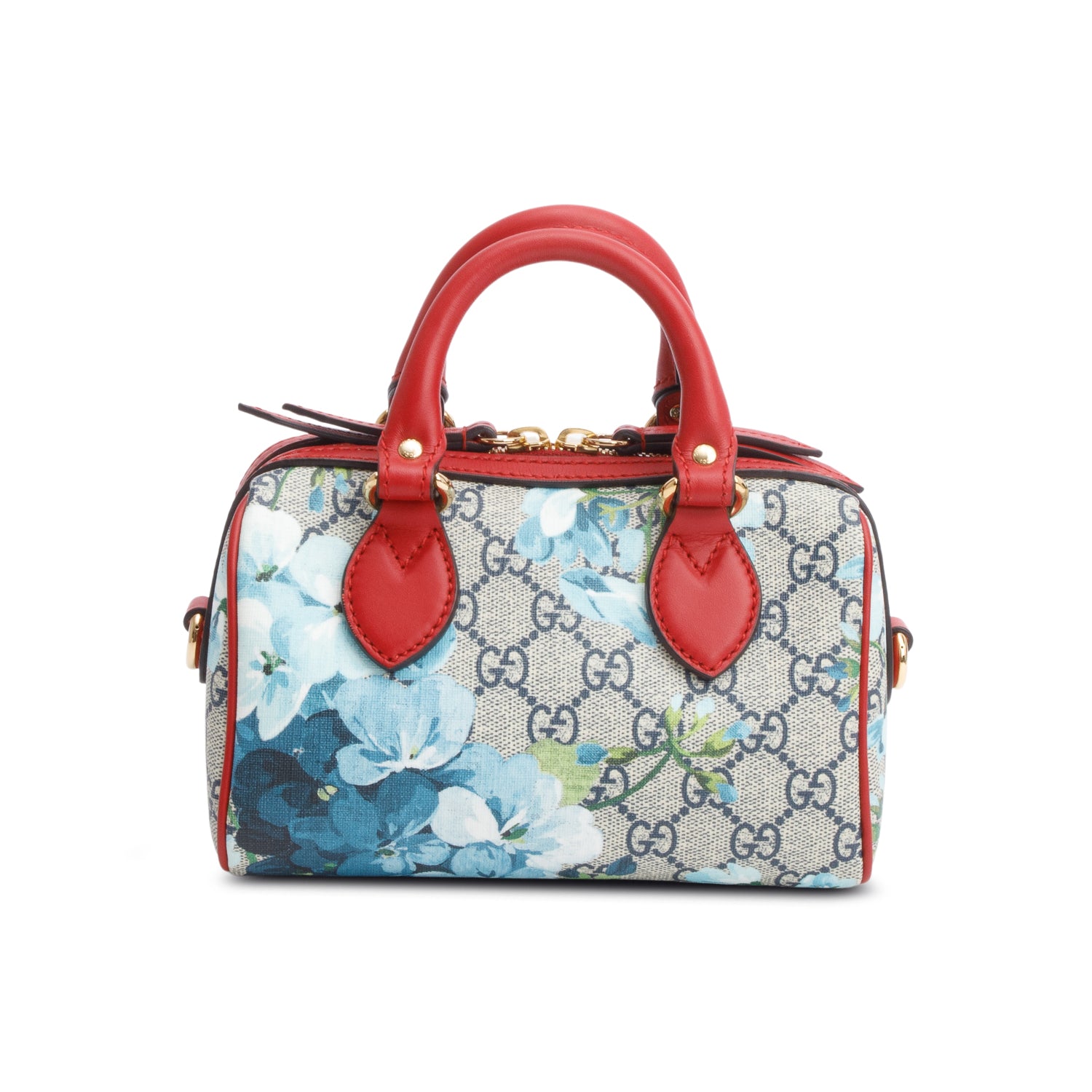 Gucci GG Supreme Monogram Blooms Nano Boston Bag w/ Strap