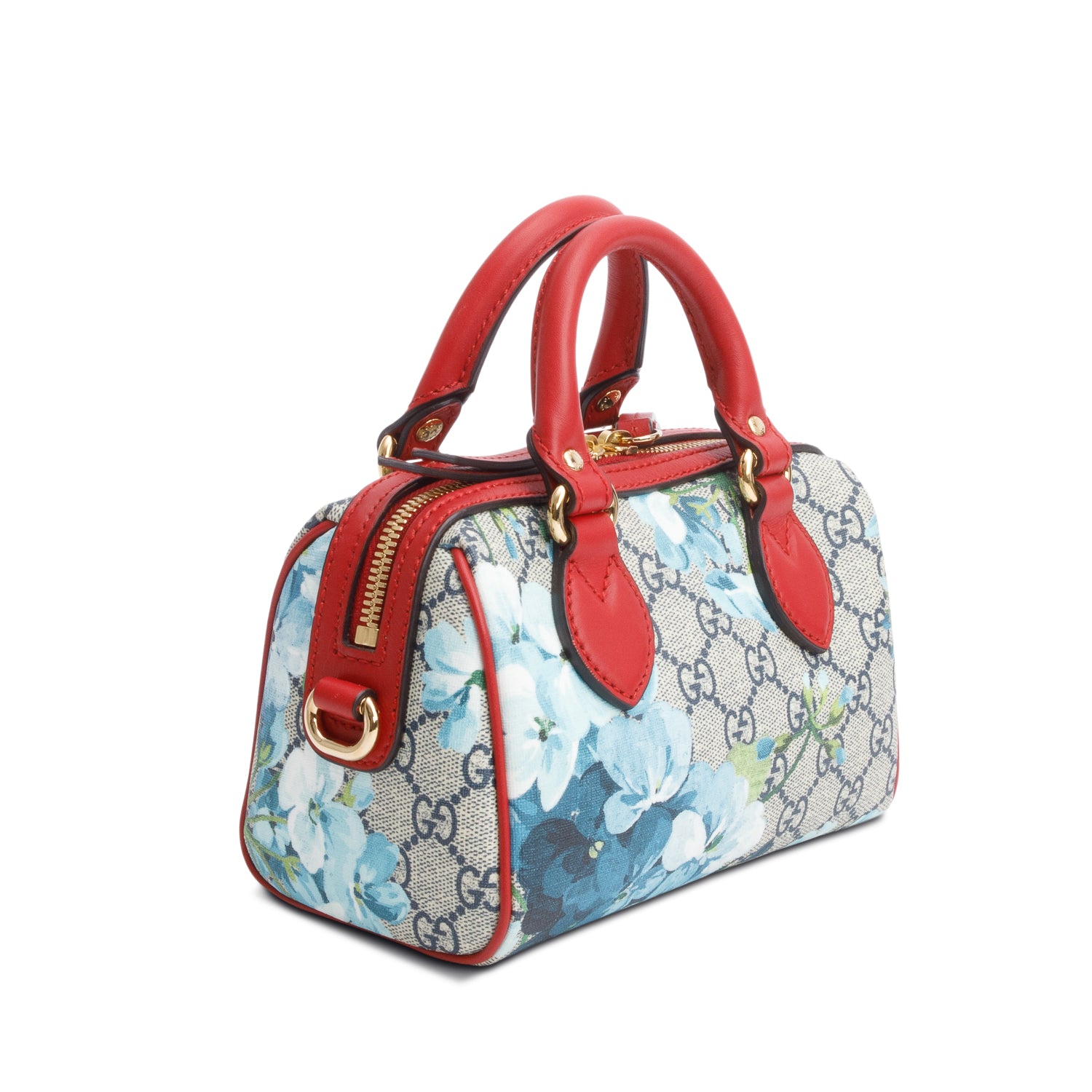 Gucci GG Supreme Monogram Blooms Nano Boston Bag w/ Strap