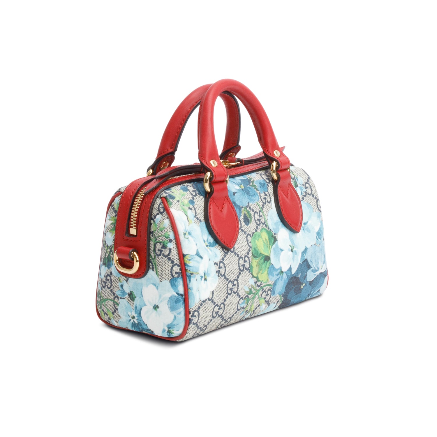 Gucci GG Supreme Monogram Blooms Nano Boston Bag w/ Strap