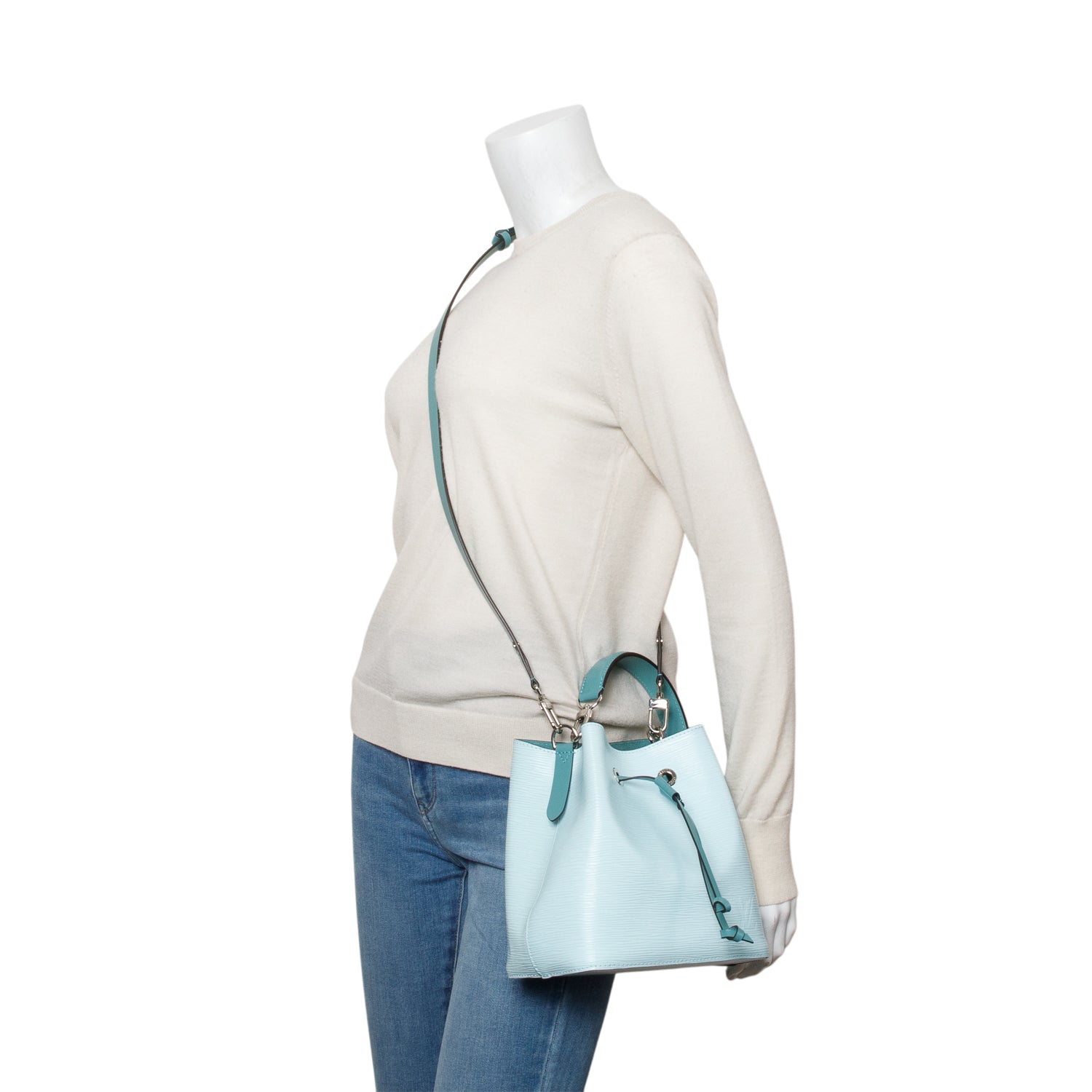 Louis Vuitton Blue Epi Leather Noe BB Bucket Bag w/ Straps