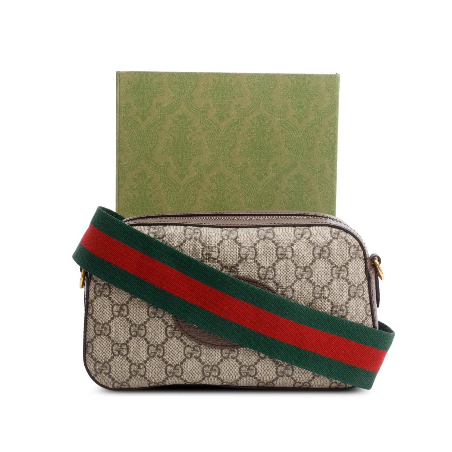 Gucci 2022 GG Supreme Monogram Web Neo Vintage Shoulder Bag w/ Box, Strap & Receipt