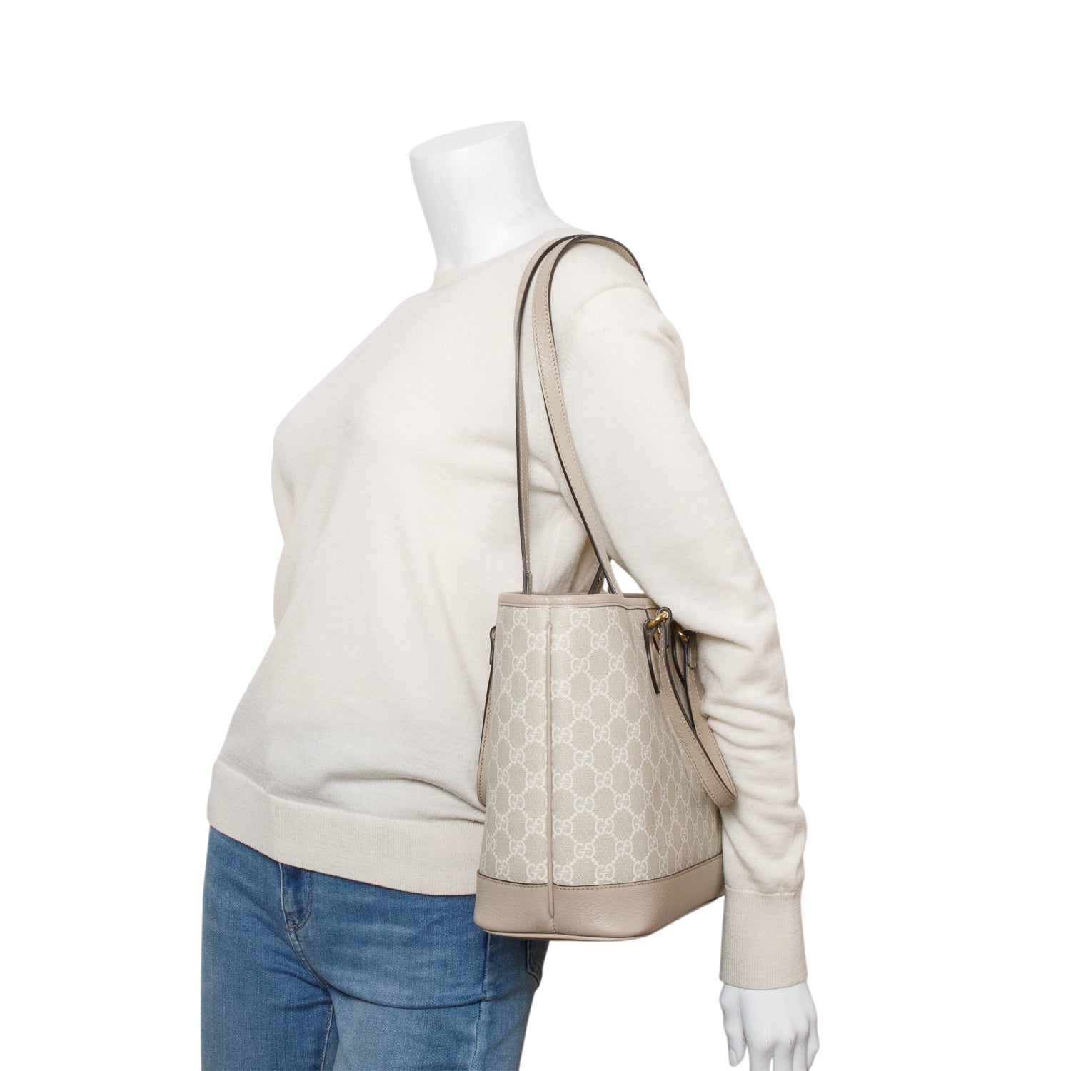 Gucci 2024 Beige Supreme Monogram Small Ophidia Tote w/ Box & Receipt