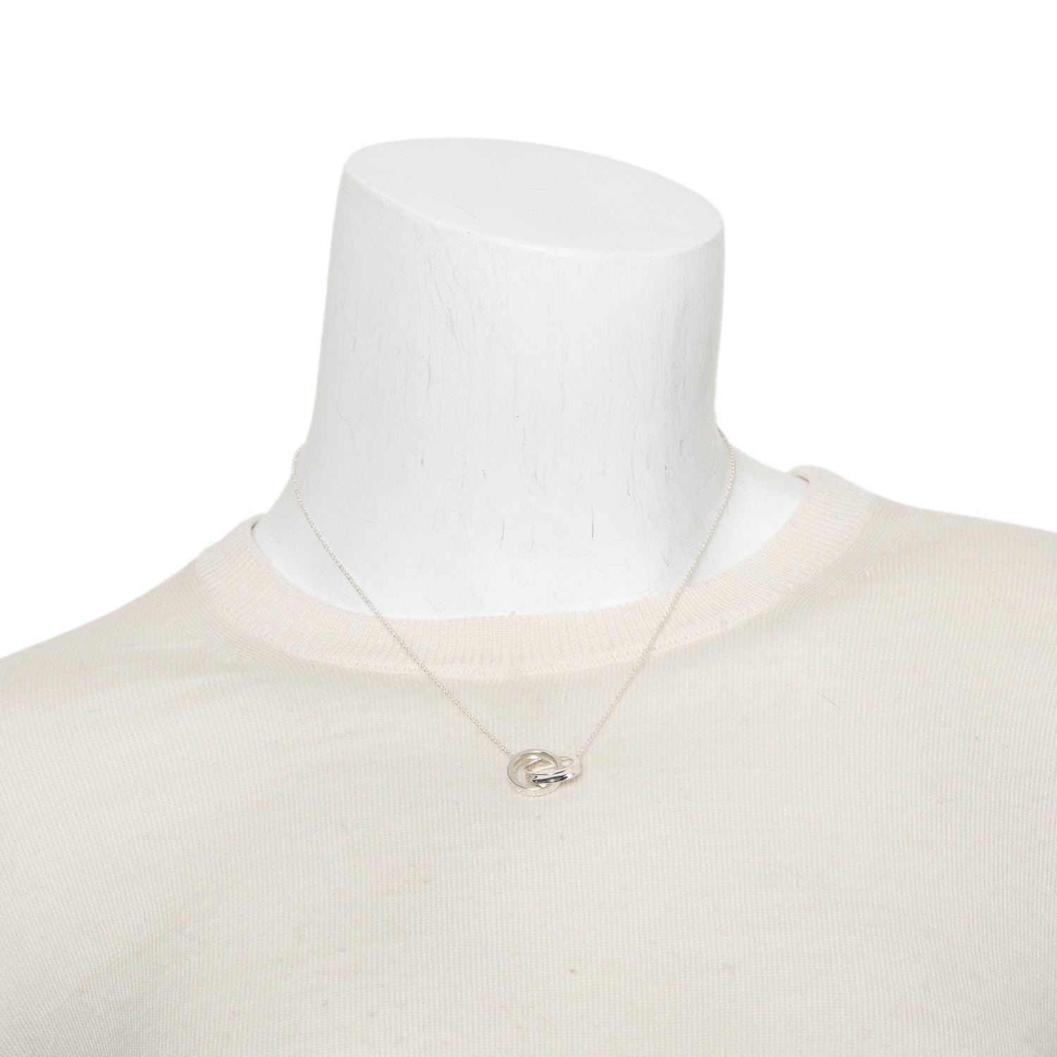 Tiffany & Co. Sterling Silver Small 1837 Interlocking Circles Pendant Necklace