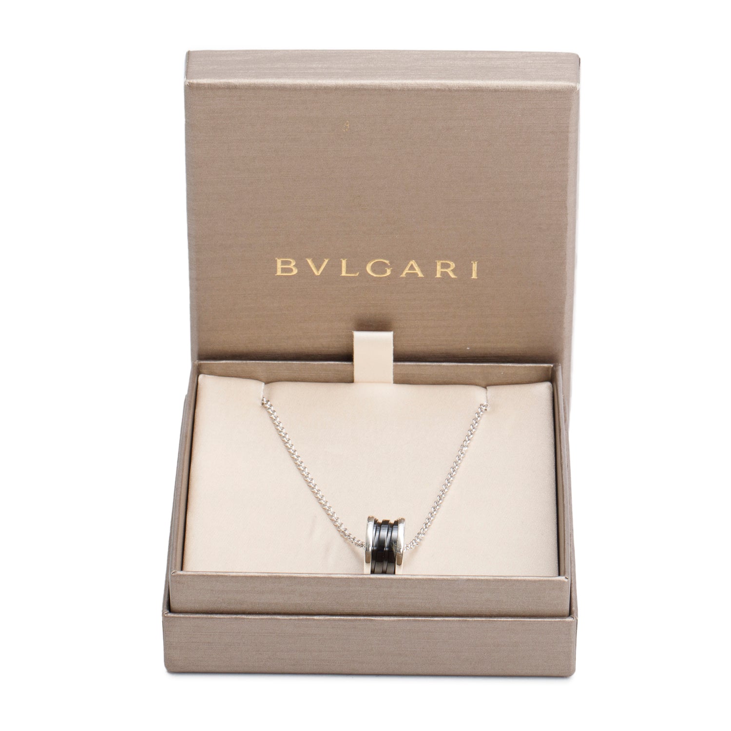 BVLGARI Sterling Silver Save The Children Black Onyx Pendant Necklace w/ Box