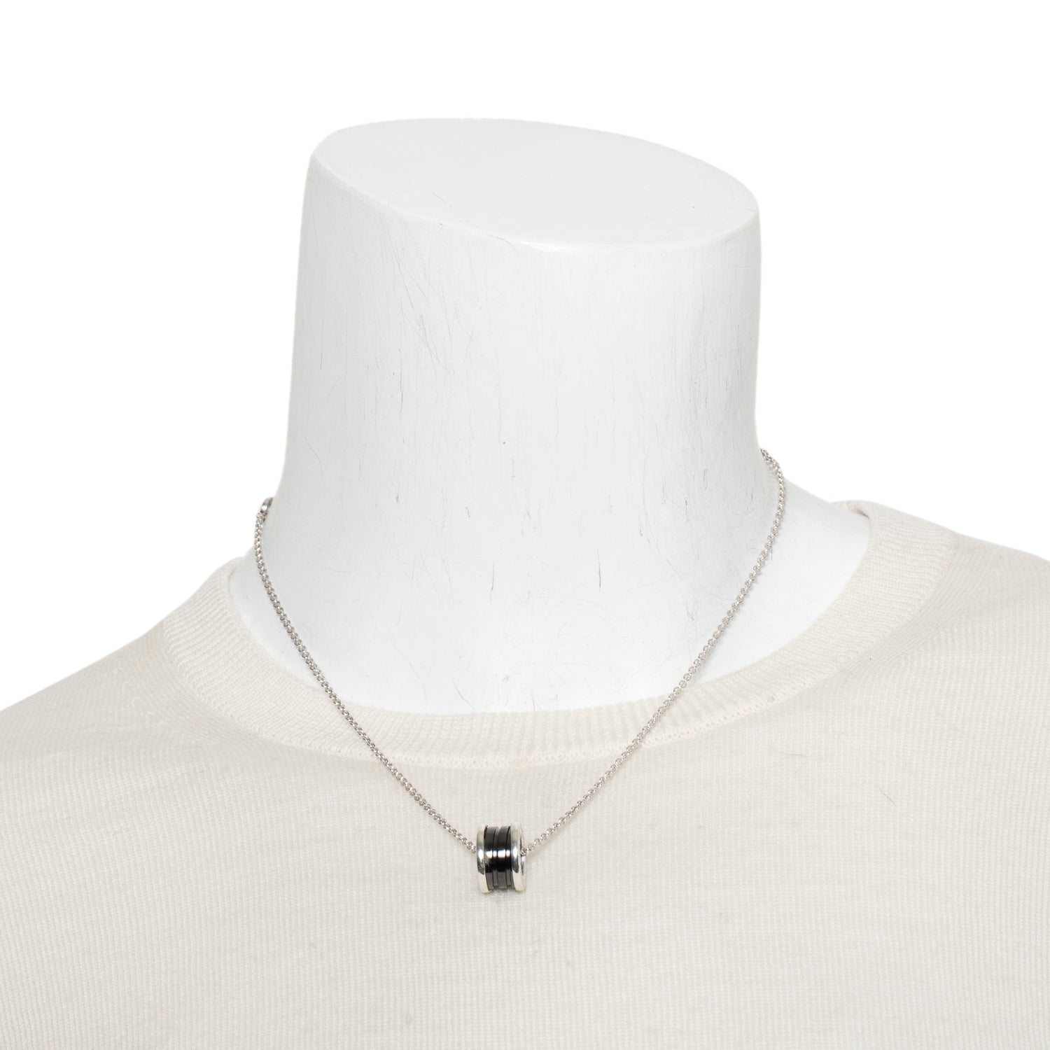 BVLGARI Sterling Silver Save The Children Black Onyx Pendant Necklace w/ Box