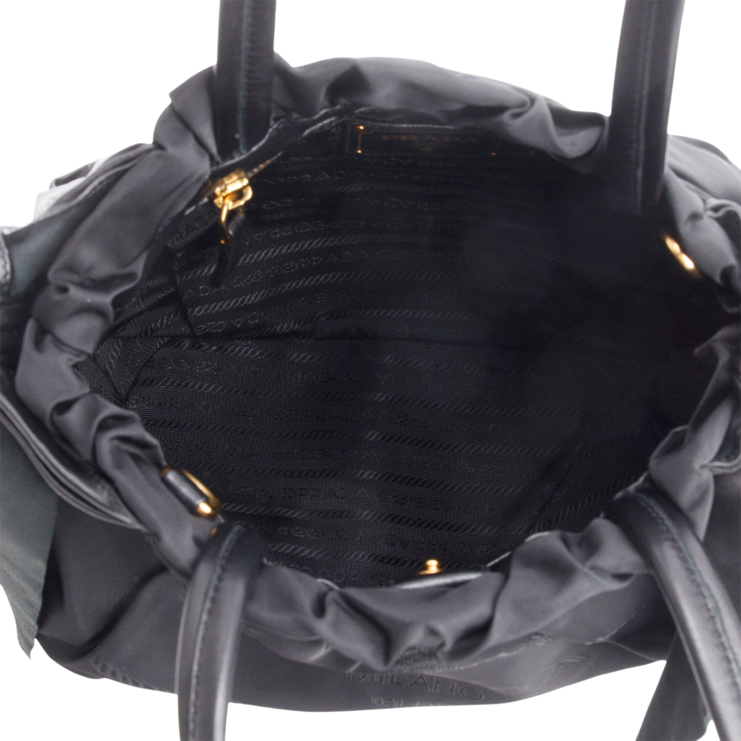 Prada Black Tessuto Bow Nylon Tote Bag w/ Strap