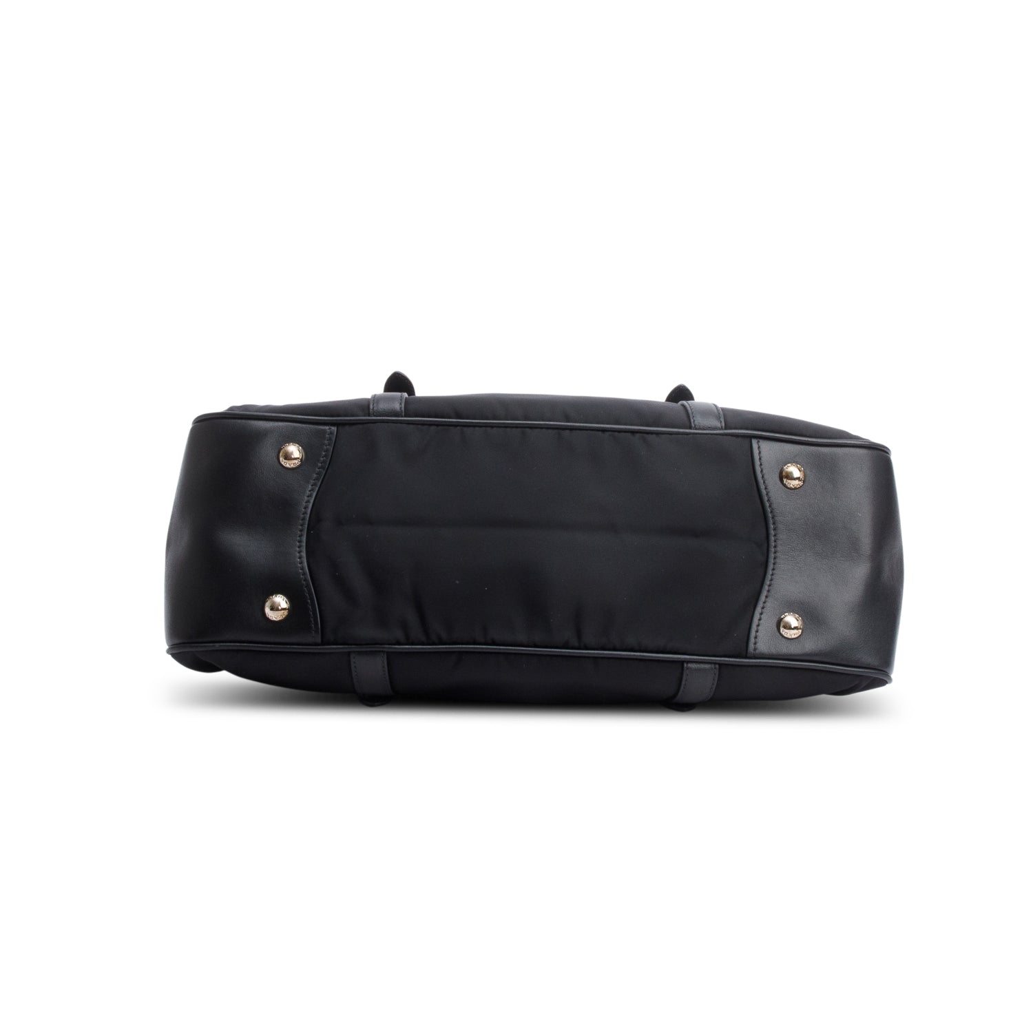Prada Black Nylon Tessuto Solf Calf Tote w/ Strap
