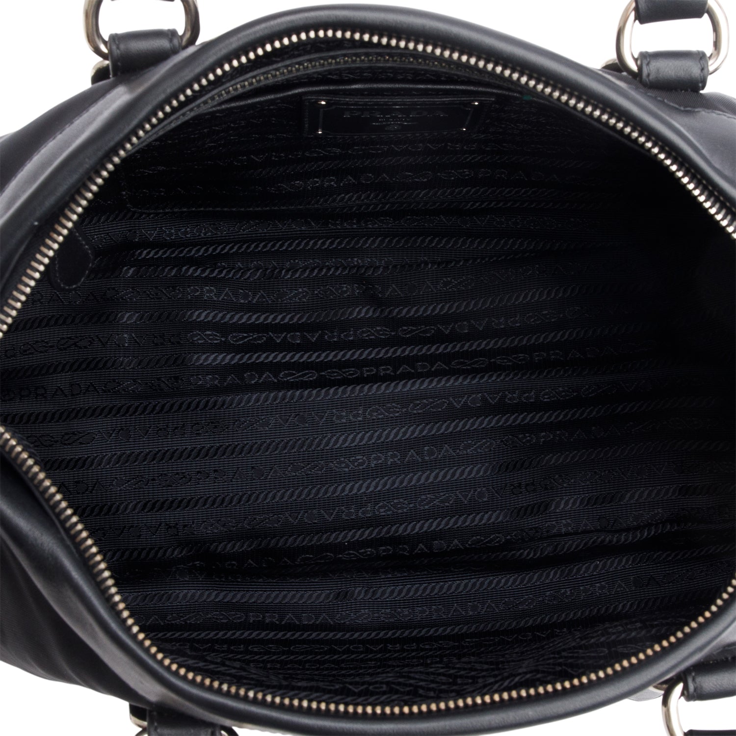 Prada Black Nylon Tessuto Solf Calf Tote w/ Strap
