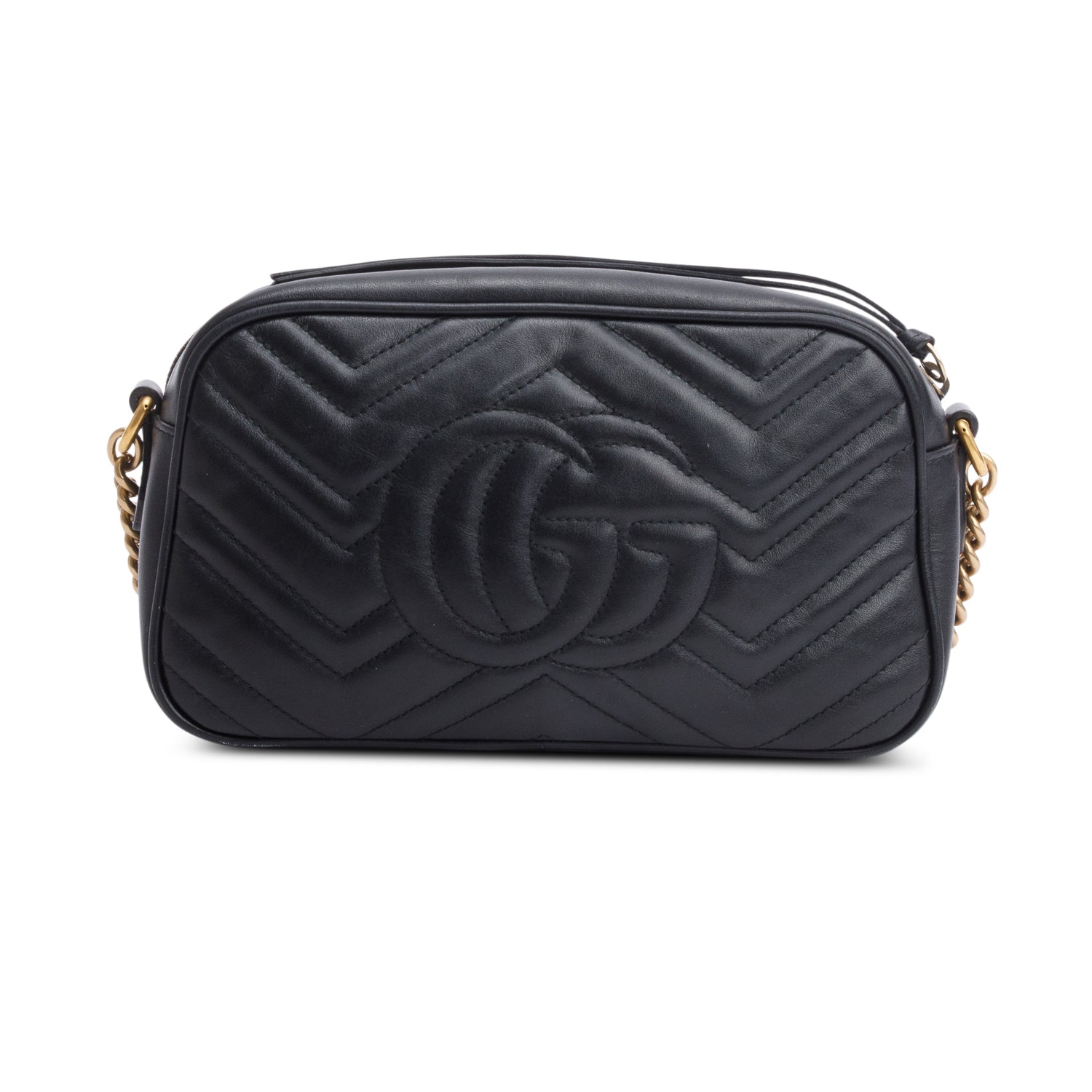 Gucci Black Matelasse Leather GG Marmont Small Camera Bag w/ Box