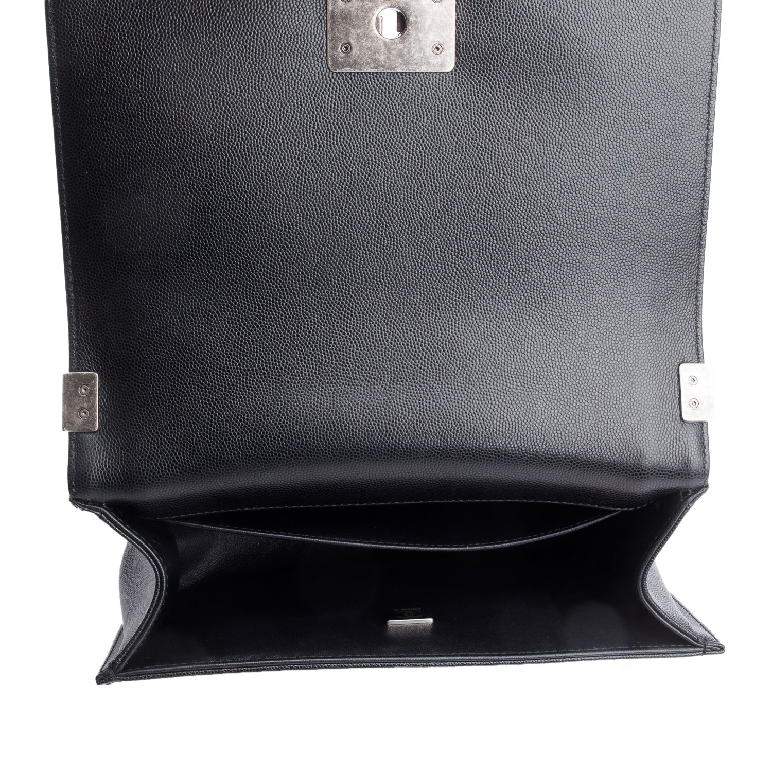 Chanel Black Caviar Quilted Medium Boy Bag w/ Box