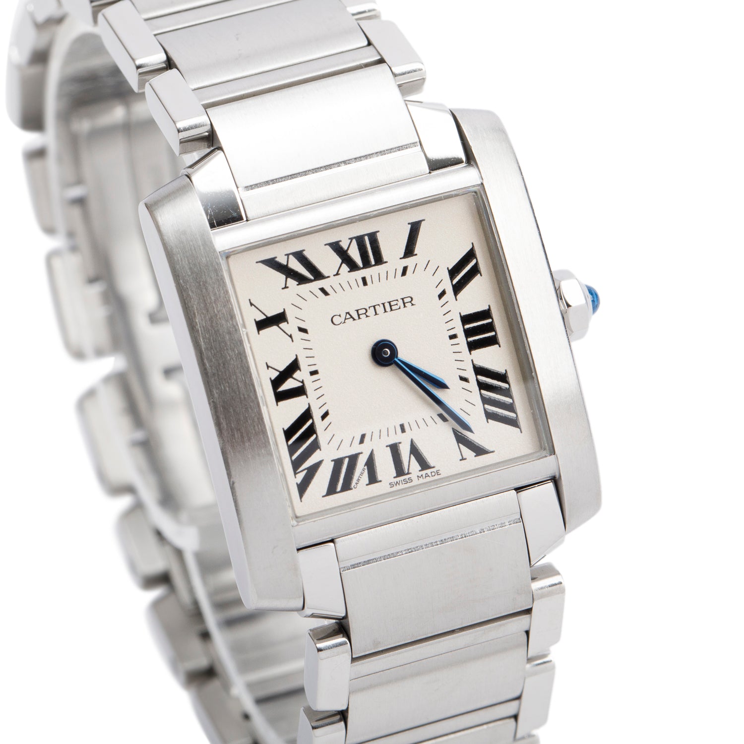 Cartier Stainless Steel Tank Francaise Watch, Medium Model 3751 w/ Box, Receipt & Papers