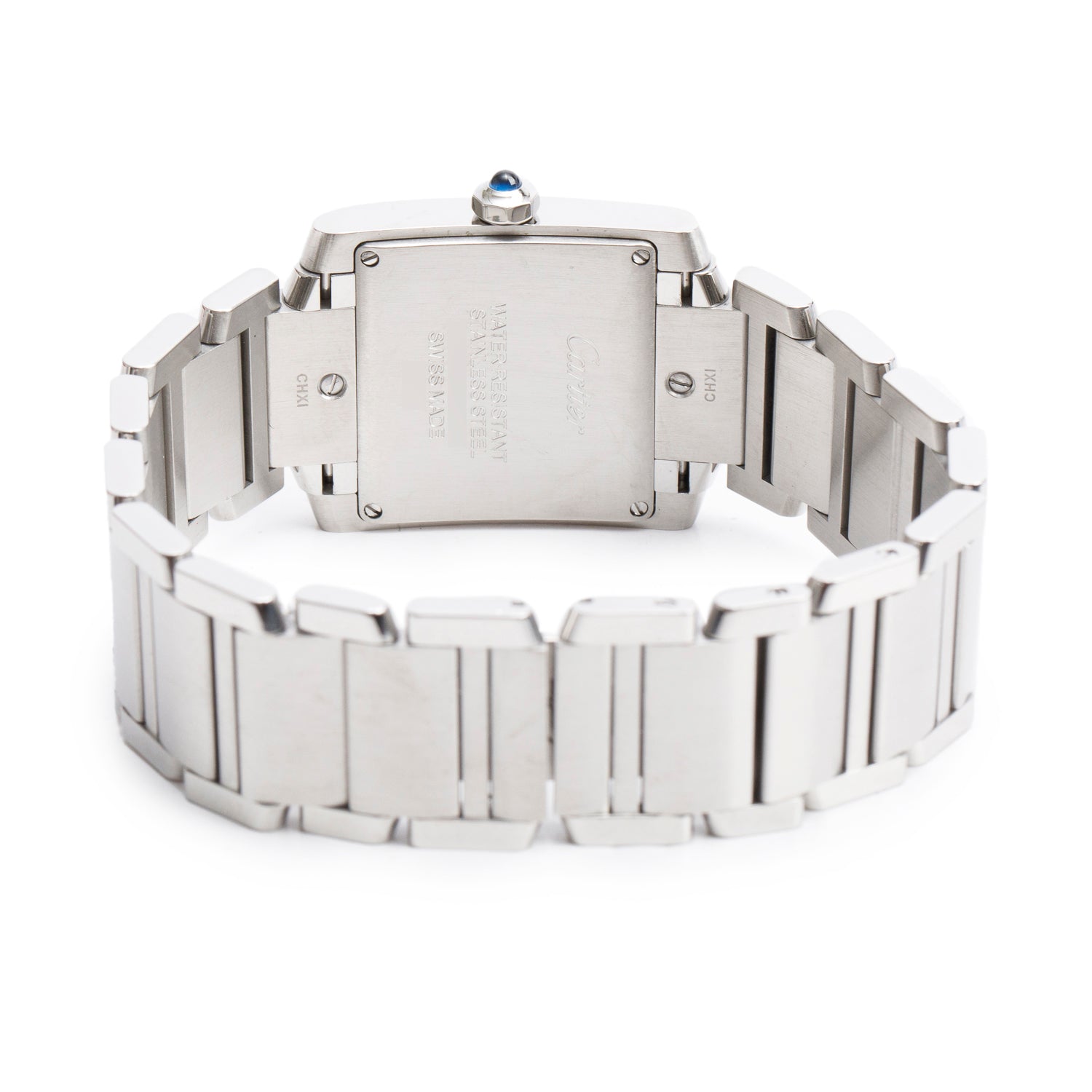 Cartier Stainless Steel Tank Francaise Watch, Medium Model 3751 w/ Box, Receipt & Papers