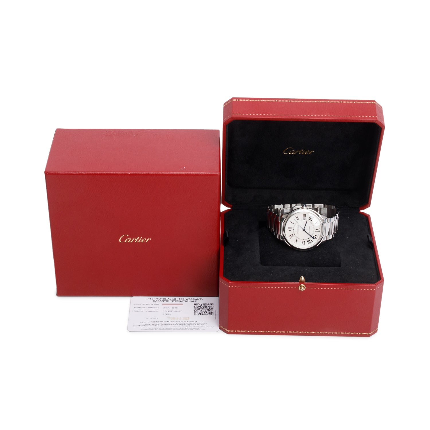 Cartier Stainless Steel Ronde Must de Cartier 40 MM Automatic Watch 4440 w/ Box & Papers