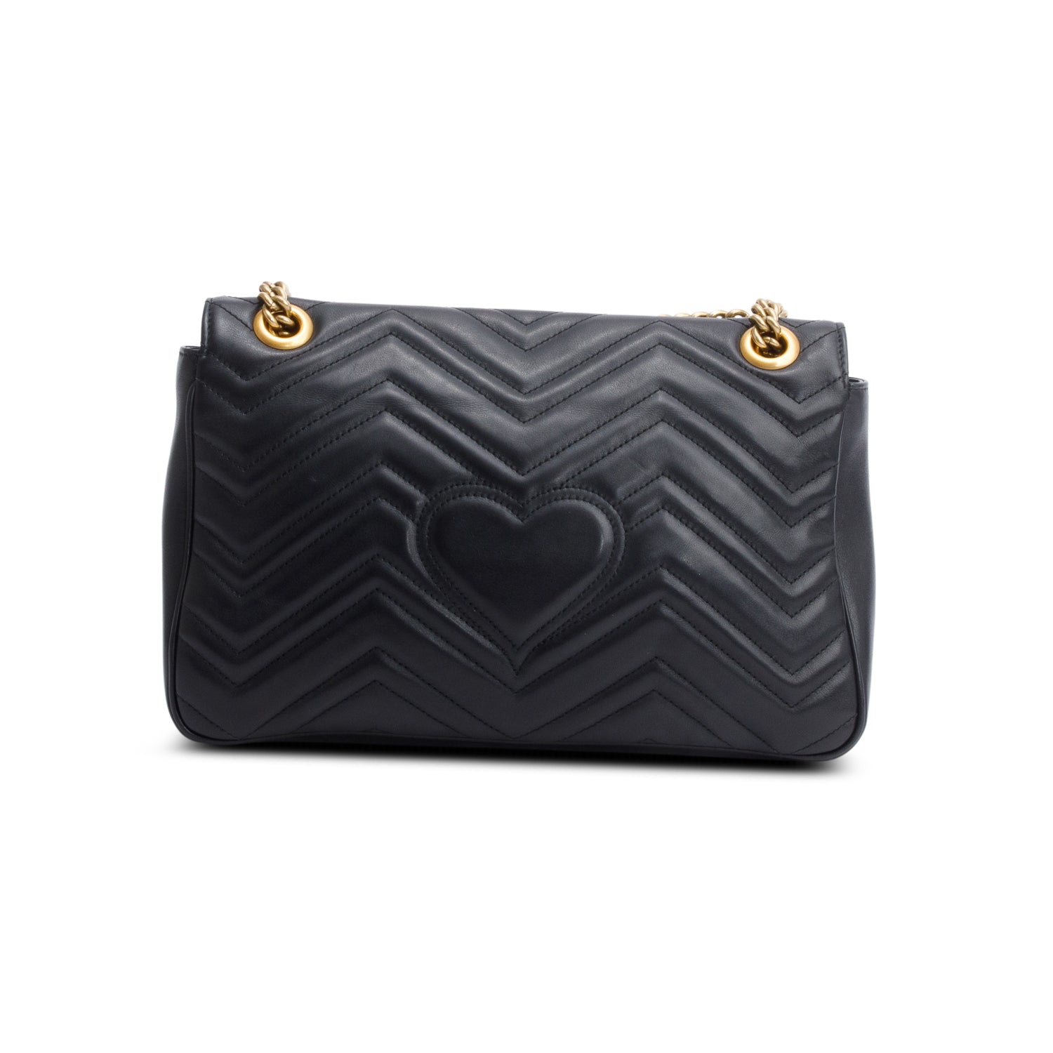 Gucci Black Leather Marmont Large Shoulder Bag