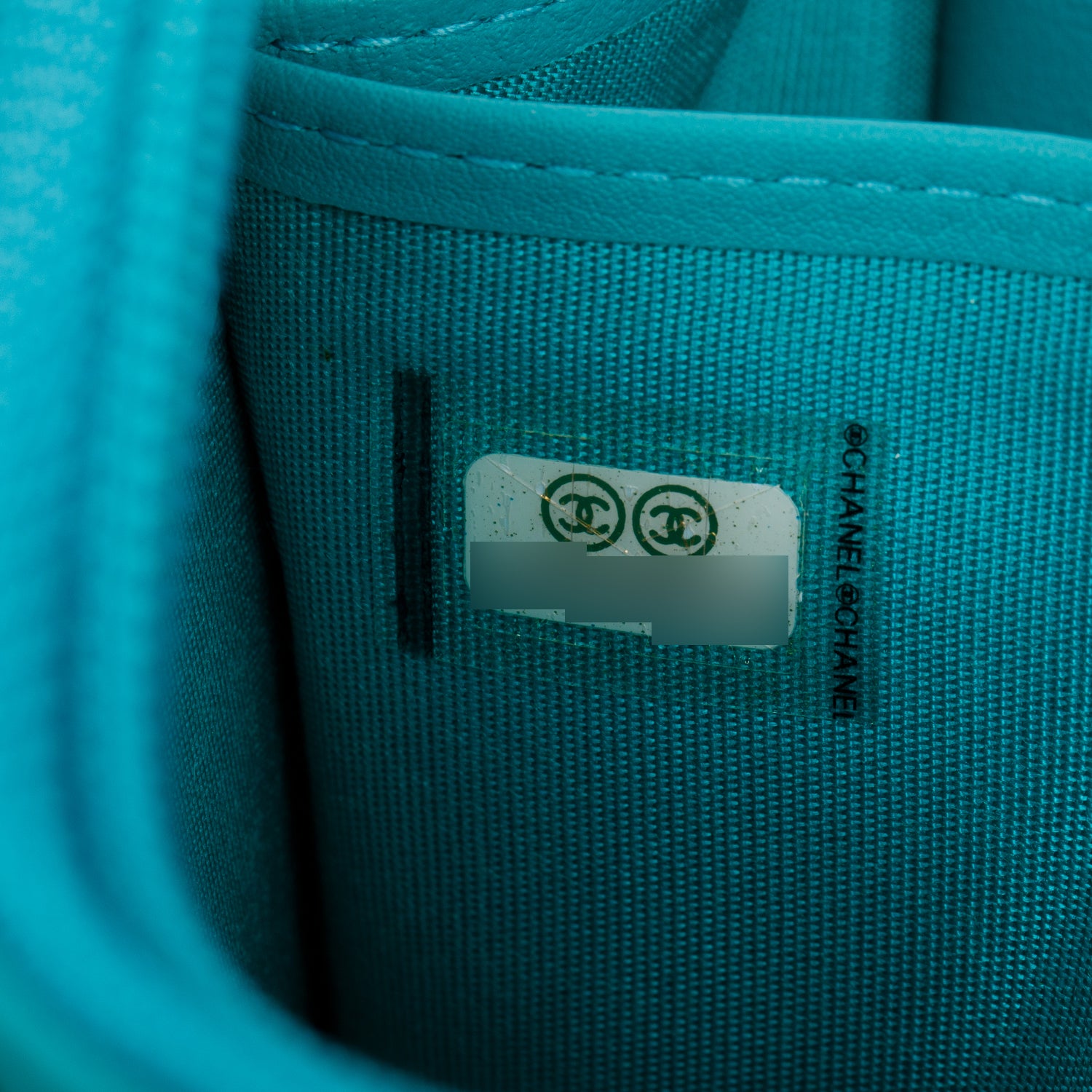 Chanel Teal Lambskin Quilted Boy Zip Around Wallet