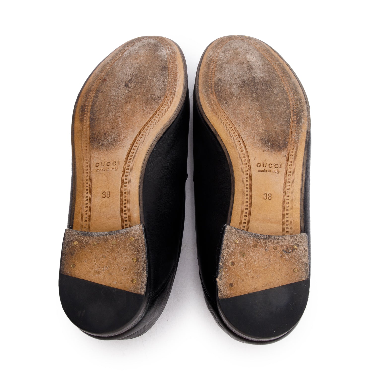 Gucci Black Calfskin Leather Horsebit Accent Loafers, Size 38 w/ Box