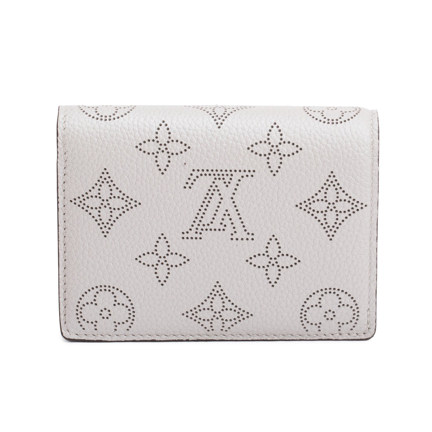 Louis Vuitton Grey Mahina Leather Clea Wallet w/ Box
