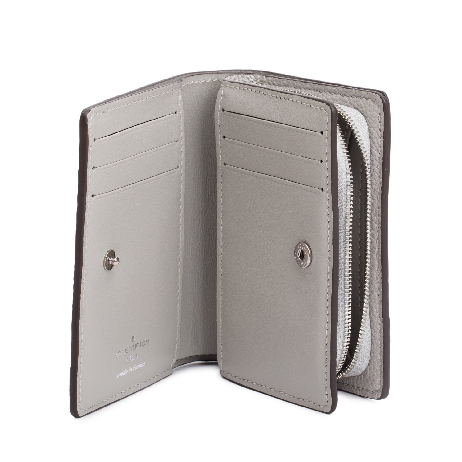 Louis Vuitton Grey Mahina Leather Clea Wallet w/ Box