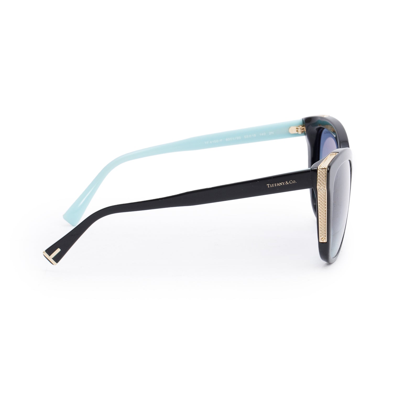 Tiffany & Co. TF4150-F Gold Tone Black Acetate Cat Eye Sunglasses w/ Box & Case