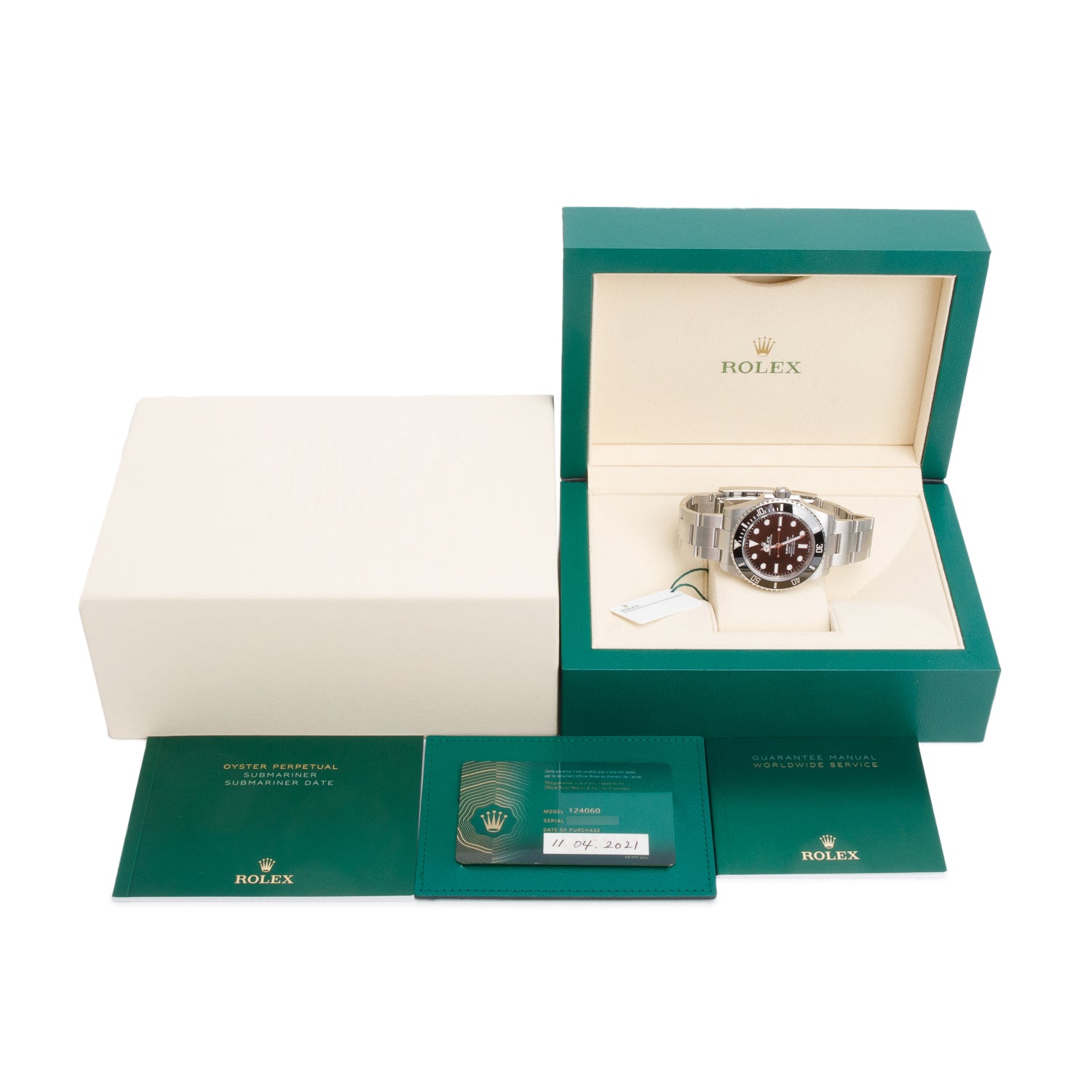 Rolex 2021 Stainless Steel Submariner (No Date) 41 MM Automatic Watch 124060 w/ Box & Papers