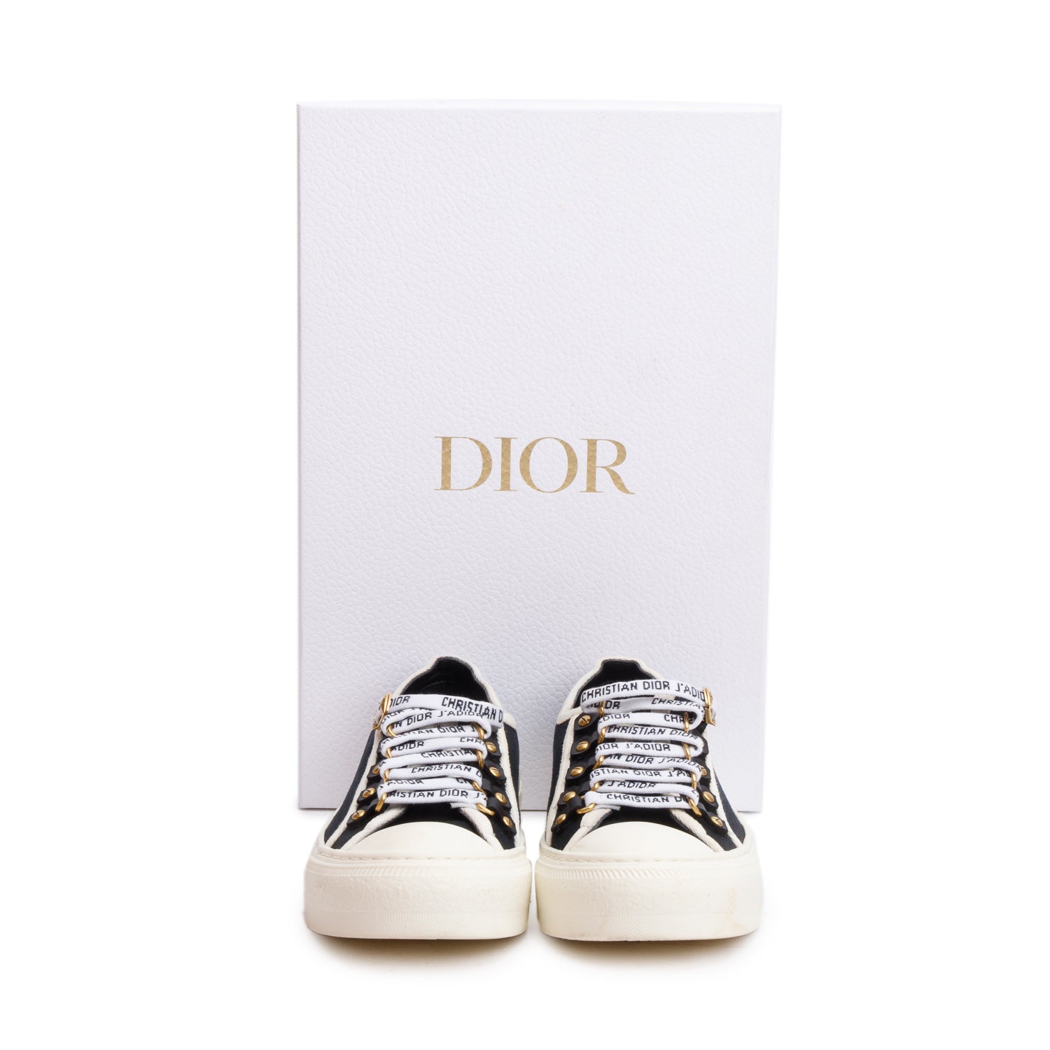 Christian Dior Black Cotton Canvas Walk'N'Dior Sneakers, Size 35.5 w/ Box