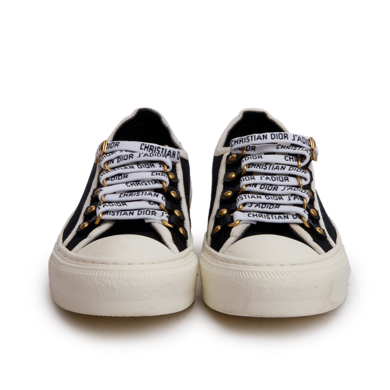 Christian Dior Black Cotton Canvas Walk'N'Dior Sneakers, Size 35.5 w/ Box