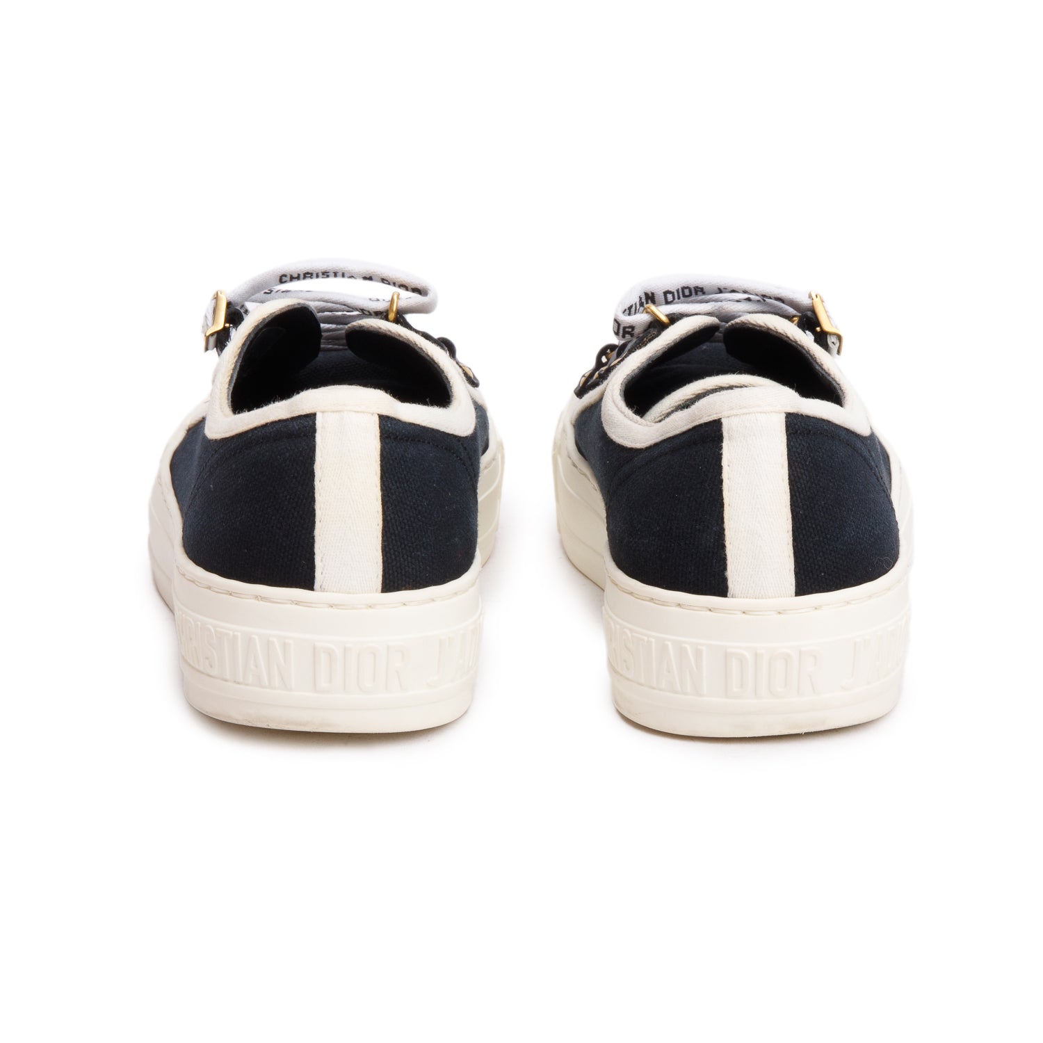 Christian Dior Black Cotton Canvas Walk'N'Dior Sneakers, Size 35.5 w/ Box