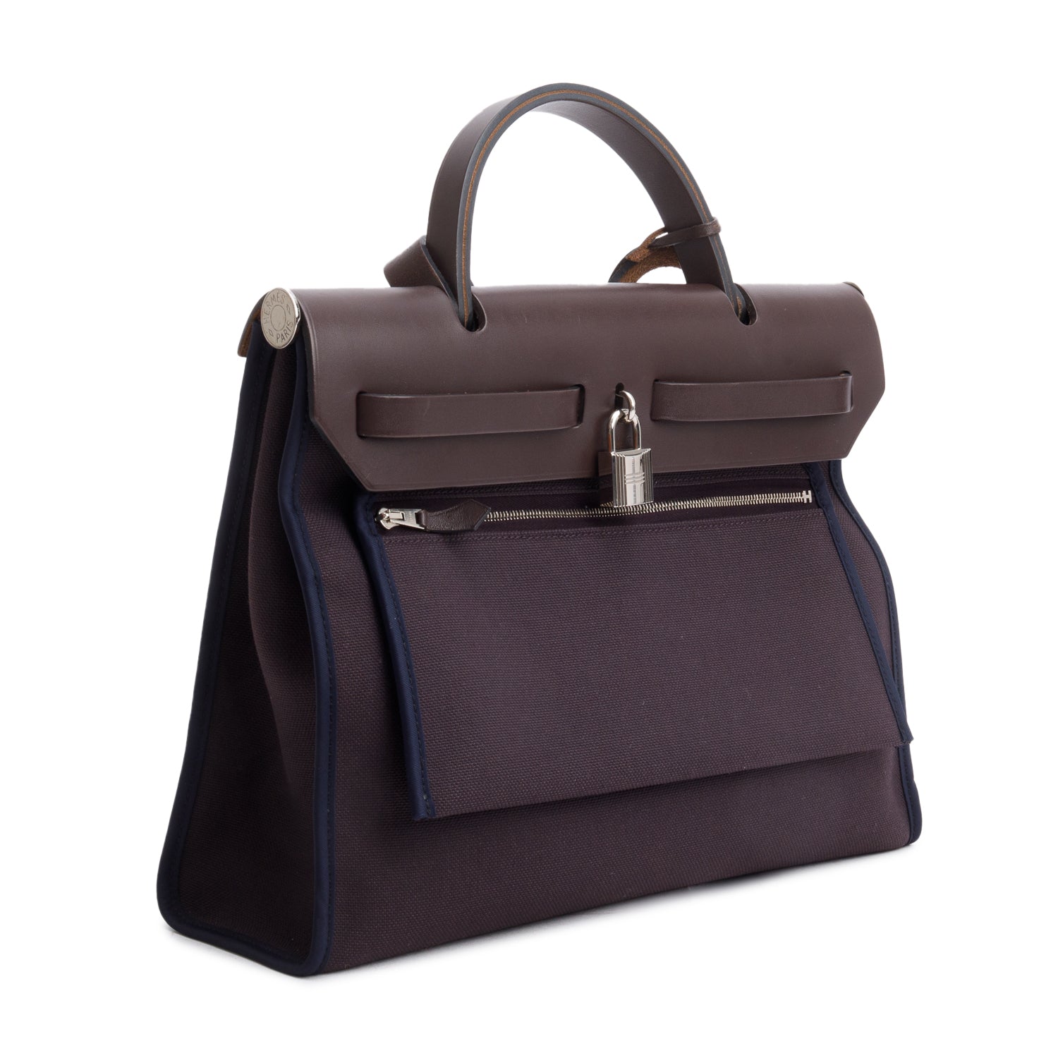 Hermes Cassis/Indigo Toile Ebene Vache Hunter Herbag Zip 31 w/ Pouch & Box