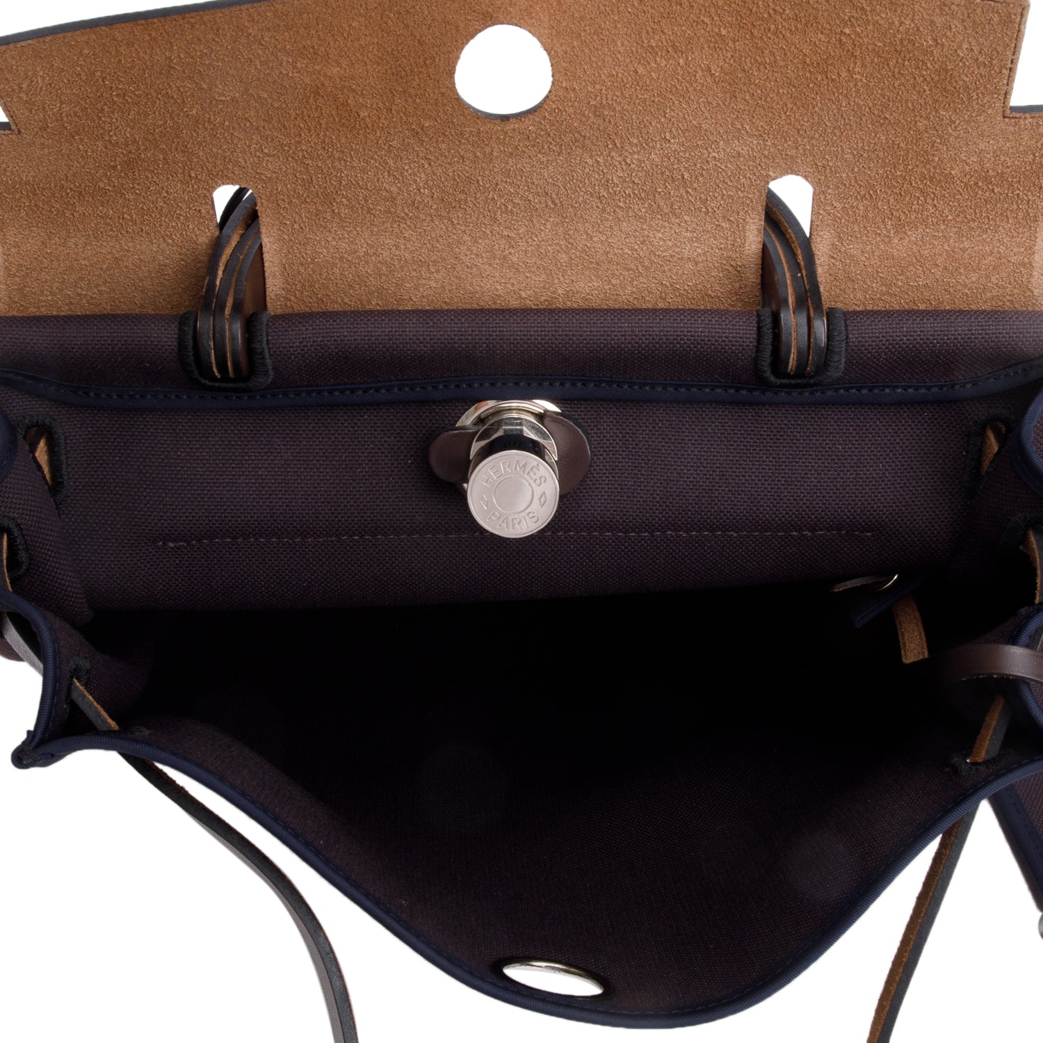 Hermes Cassis/Indigo Toile Ebene Vache Hunter Herbag Zip 31 w/ Pouch & Box