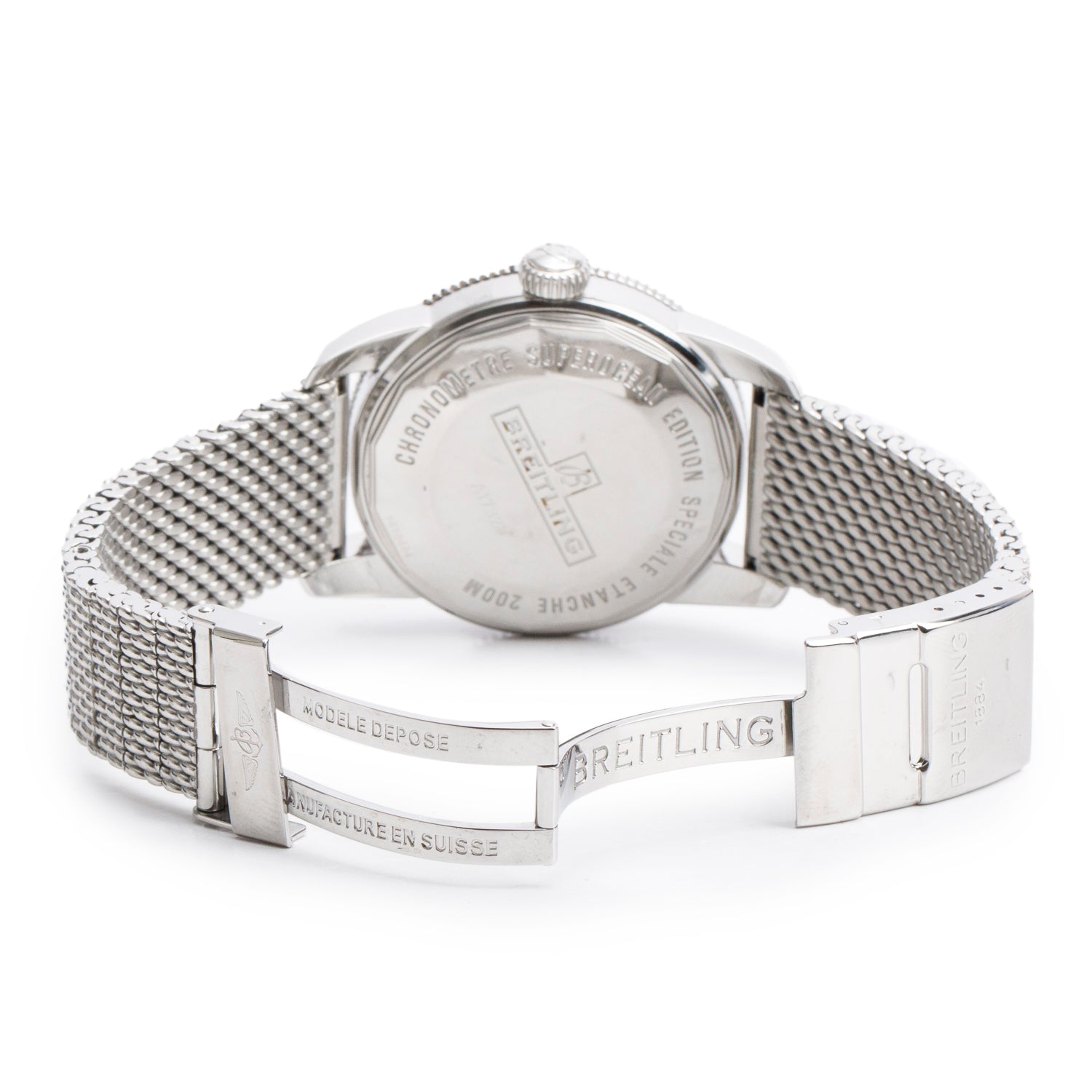 Breitling Stainless Steel Superocean Heritage 42 MM Automatic Watch Blue Bezel Silver Dial A17321 w/ Box, Papers & Extra Strap