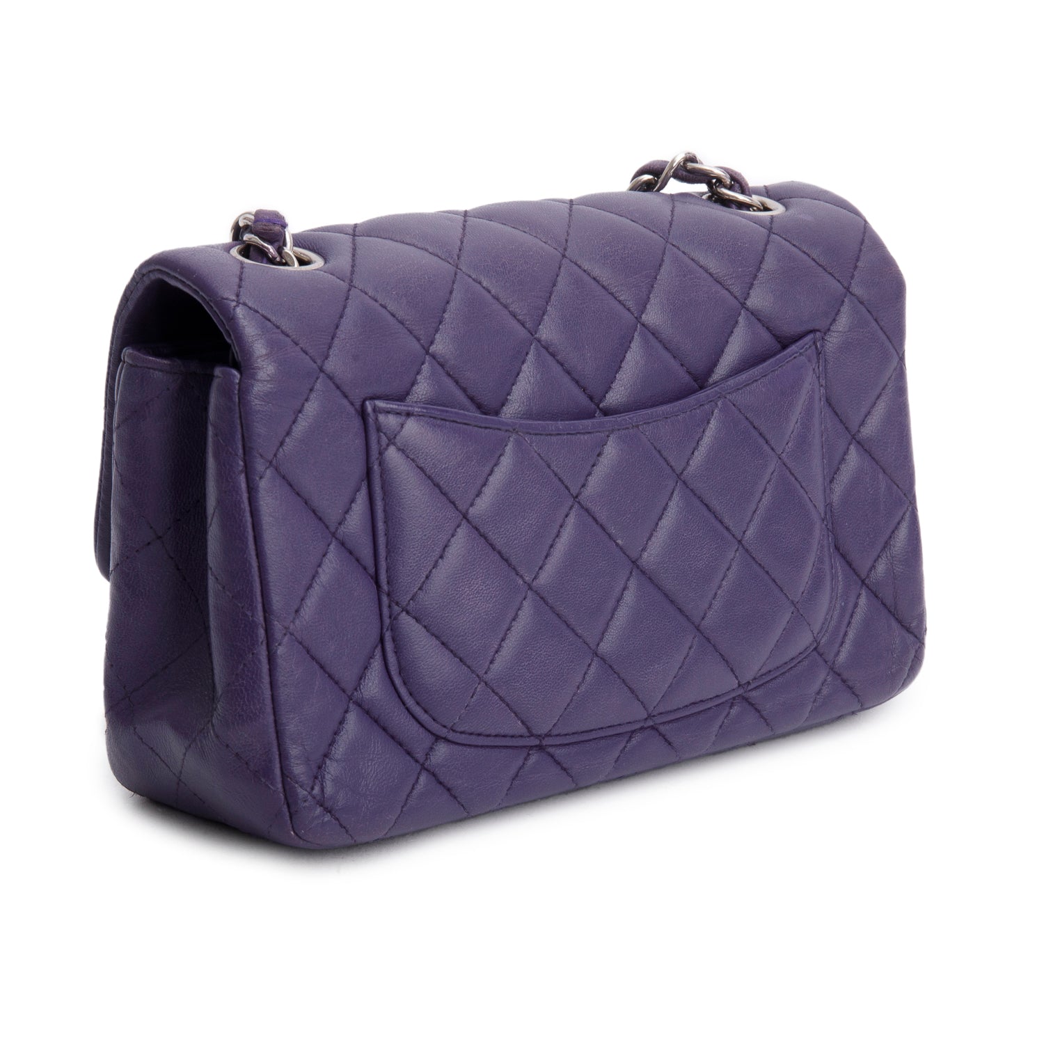 Chanel Quilted Purple Lambskin Mini Rectangular Flap Bag