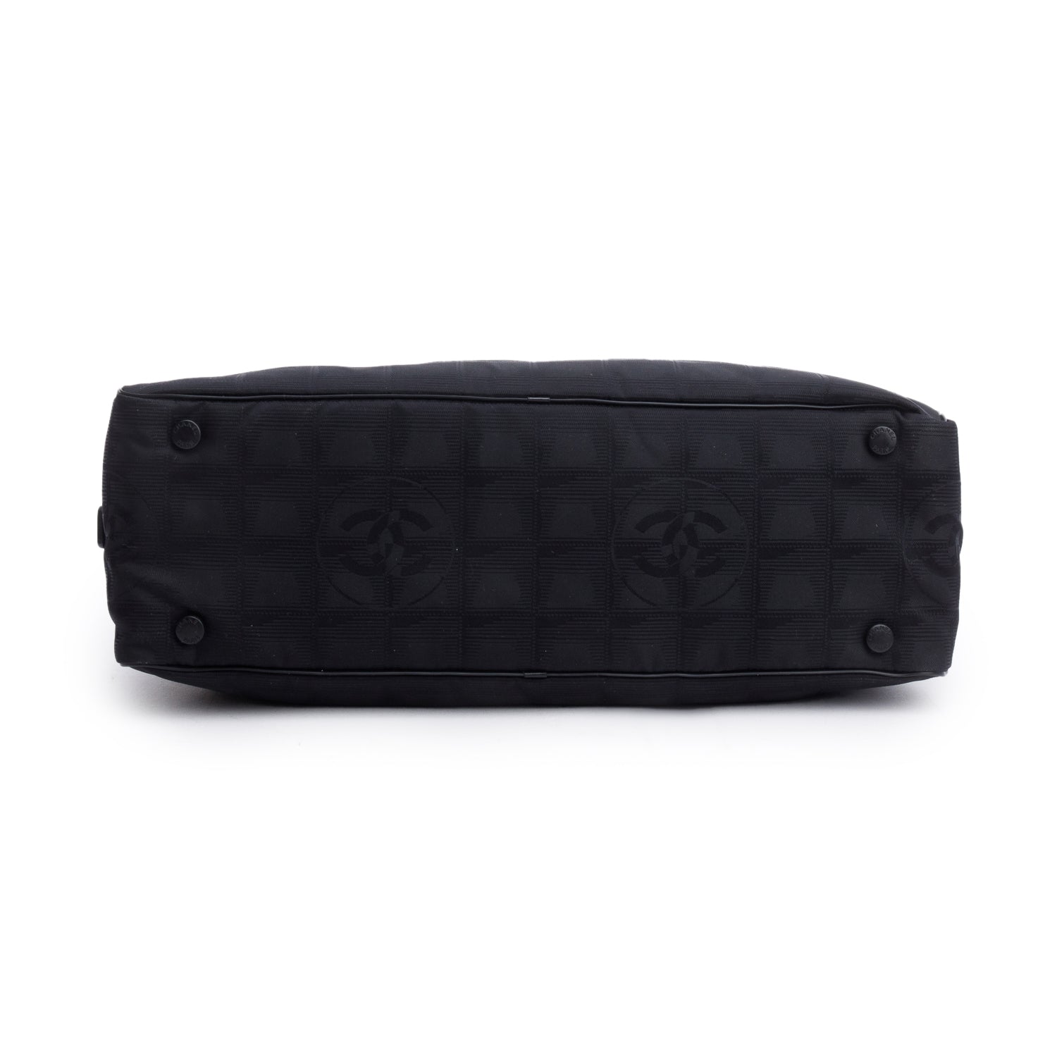 Chanel Black Nylon Travel Ligne Bowling Bag w/ Authenticity Card