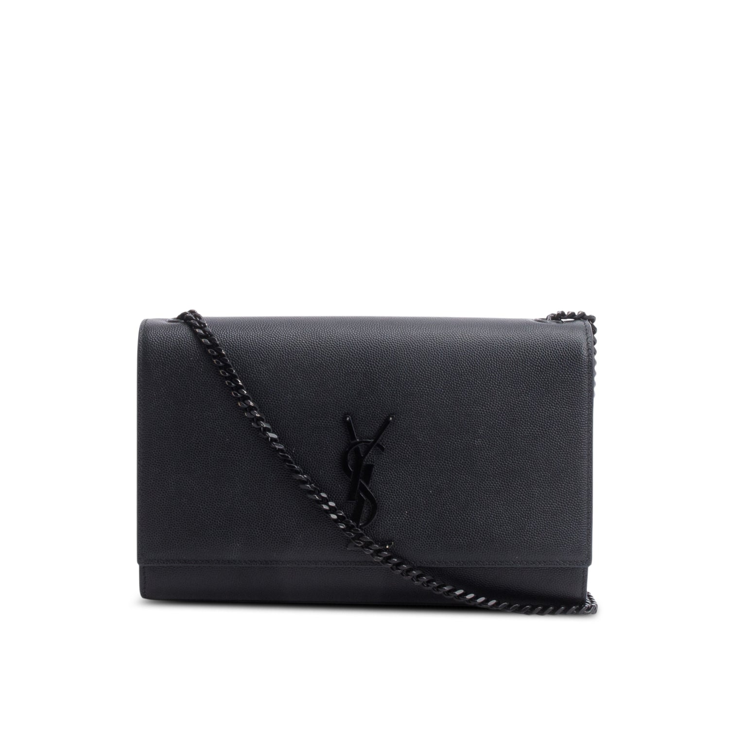Saint Laurent 2020 So Black Grain De Poudre Leather Medium Kate Bag