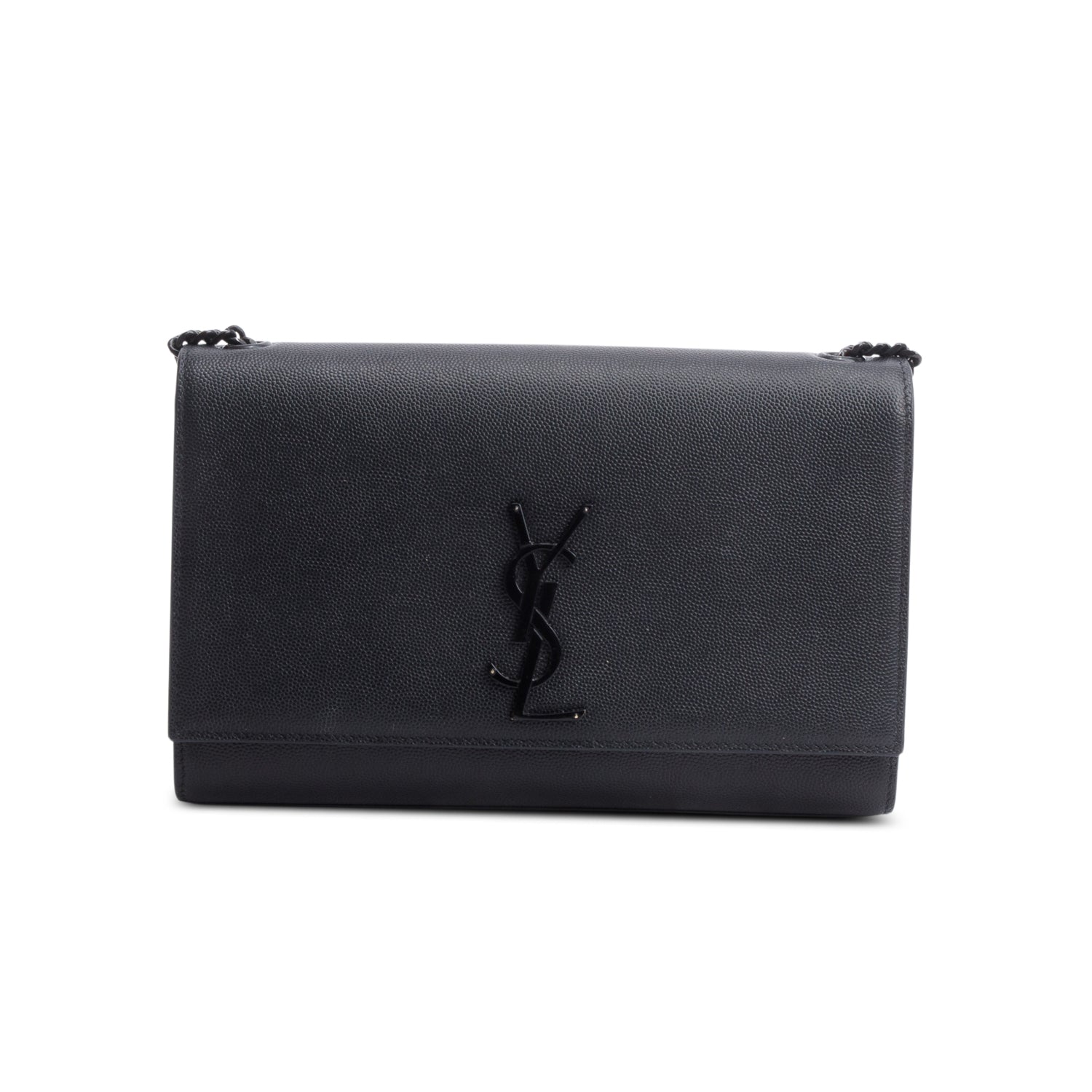 Saint Laurent 2020 So Black Grain De Poudre Leather Medium Kate Bag