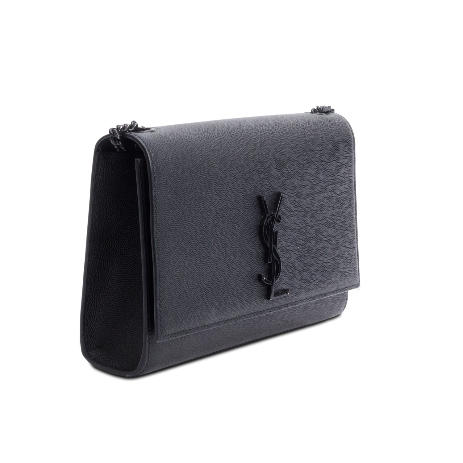 Saint Laurent 2020 So Black Grain De Poudre Leather Medium Kate Bag