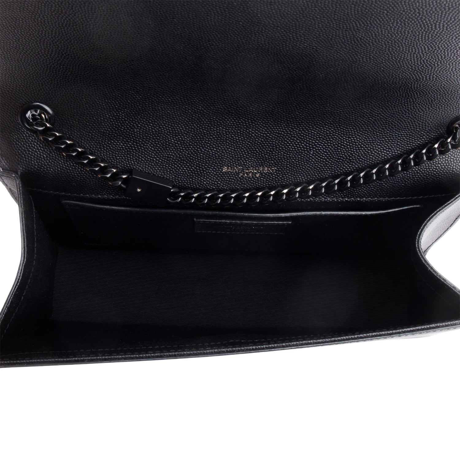 Saint Laurent 2020 So Black Grain De Poudre Leather Medium Kate Bag