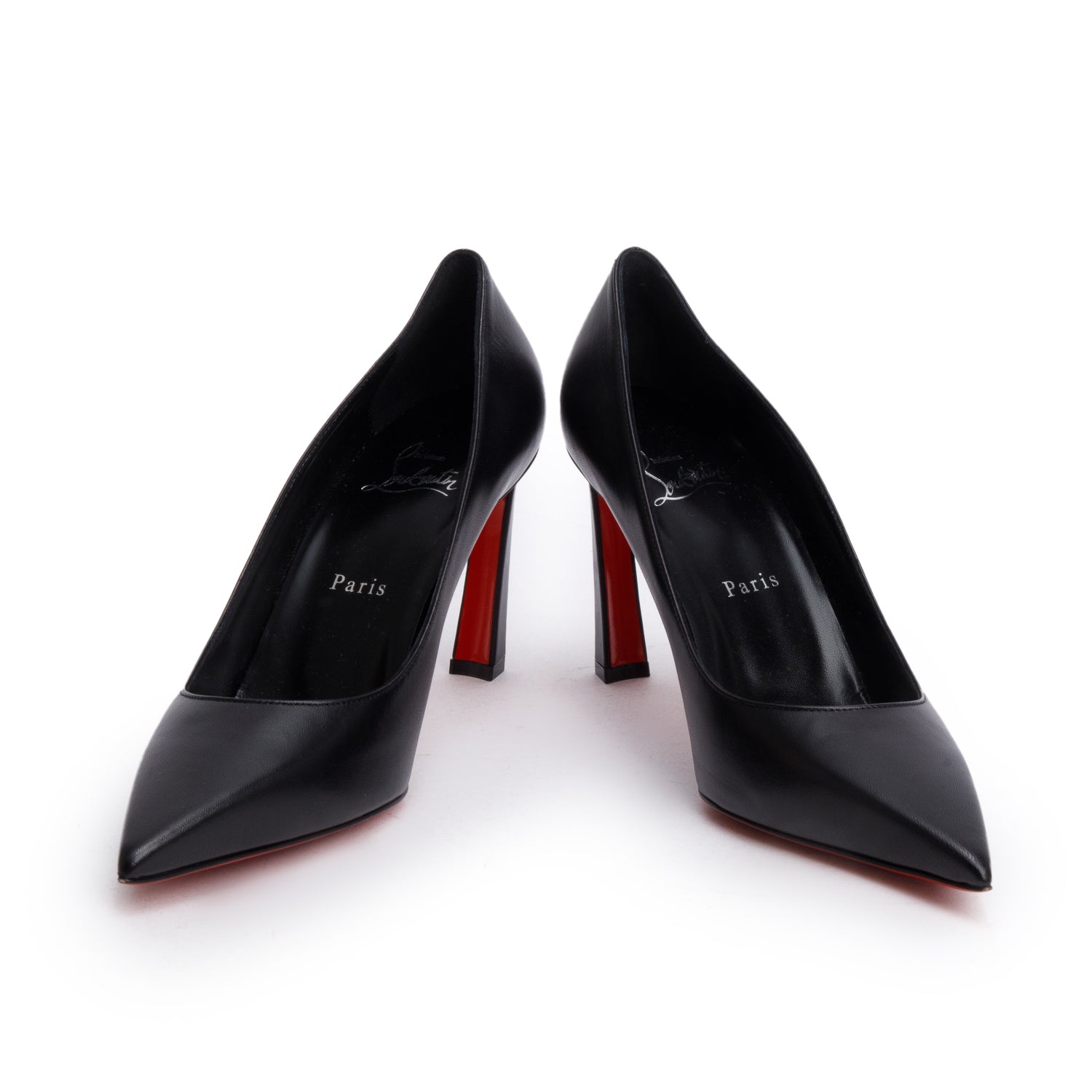 Christian Louboutin Black Leather Condora 85 Pumps, Size 39 w/ Box