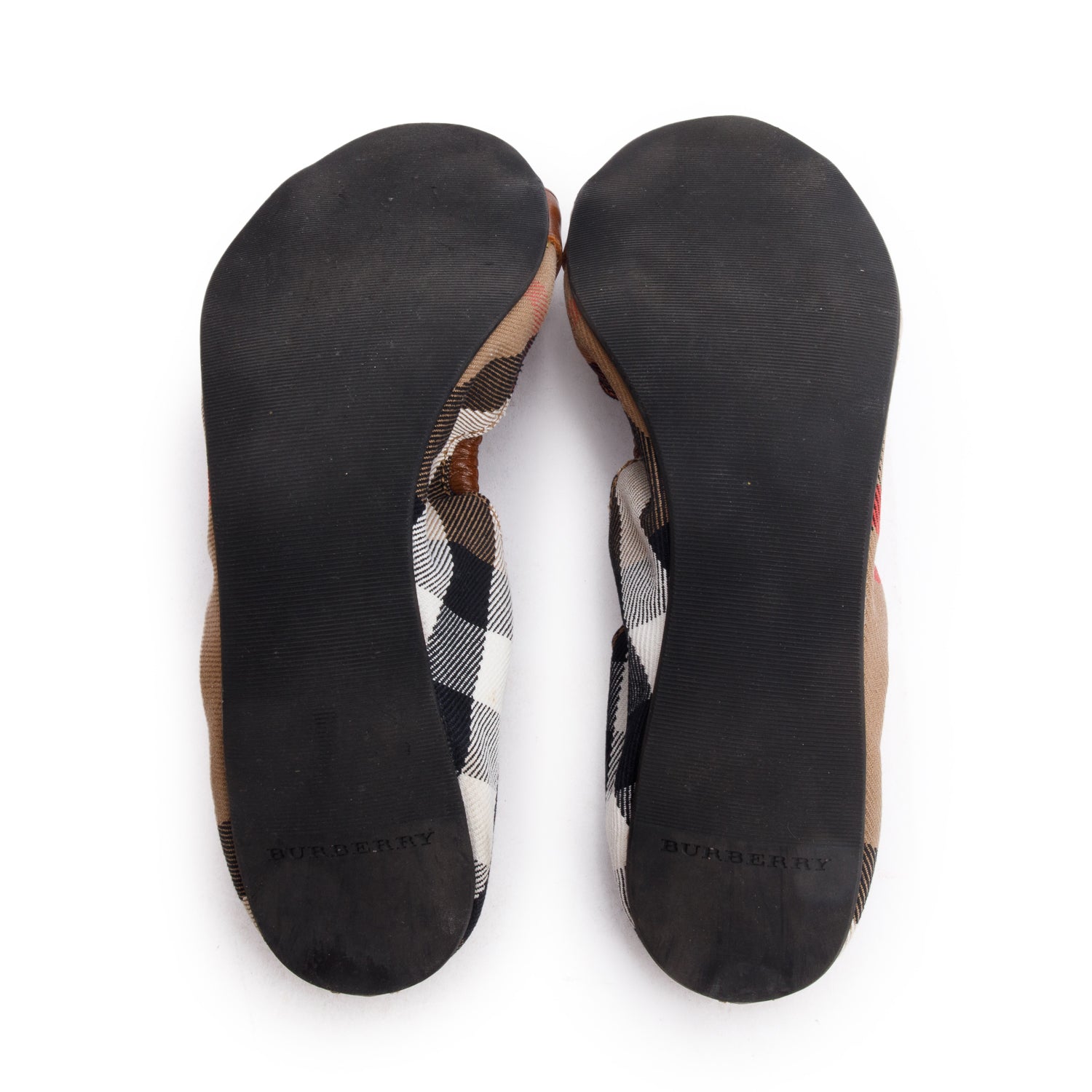 Burberry Bridle House Check Falcony Ballerina Shoes, Size 6 w/ Box