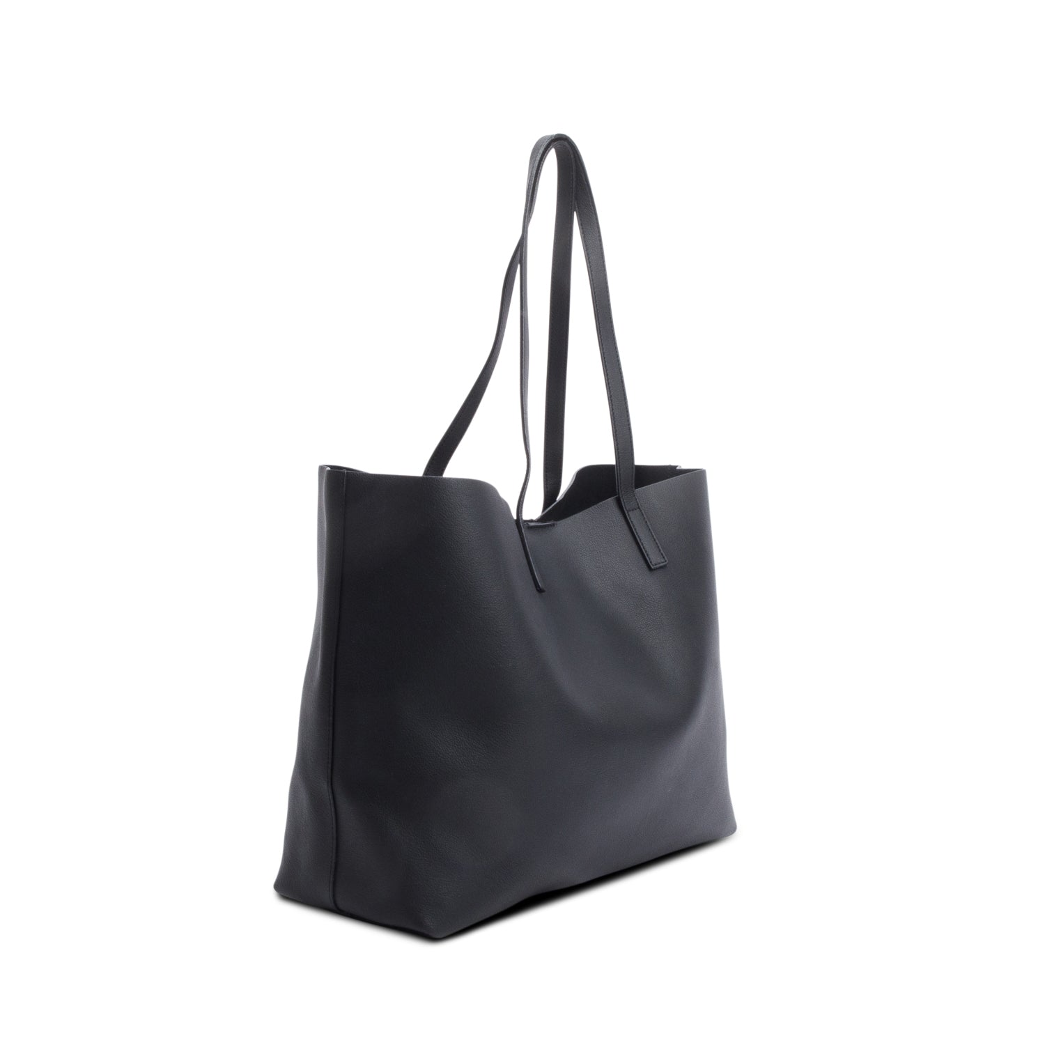 Saint Laurent Black Leather E/W Shopping Tote w/ Pouch