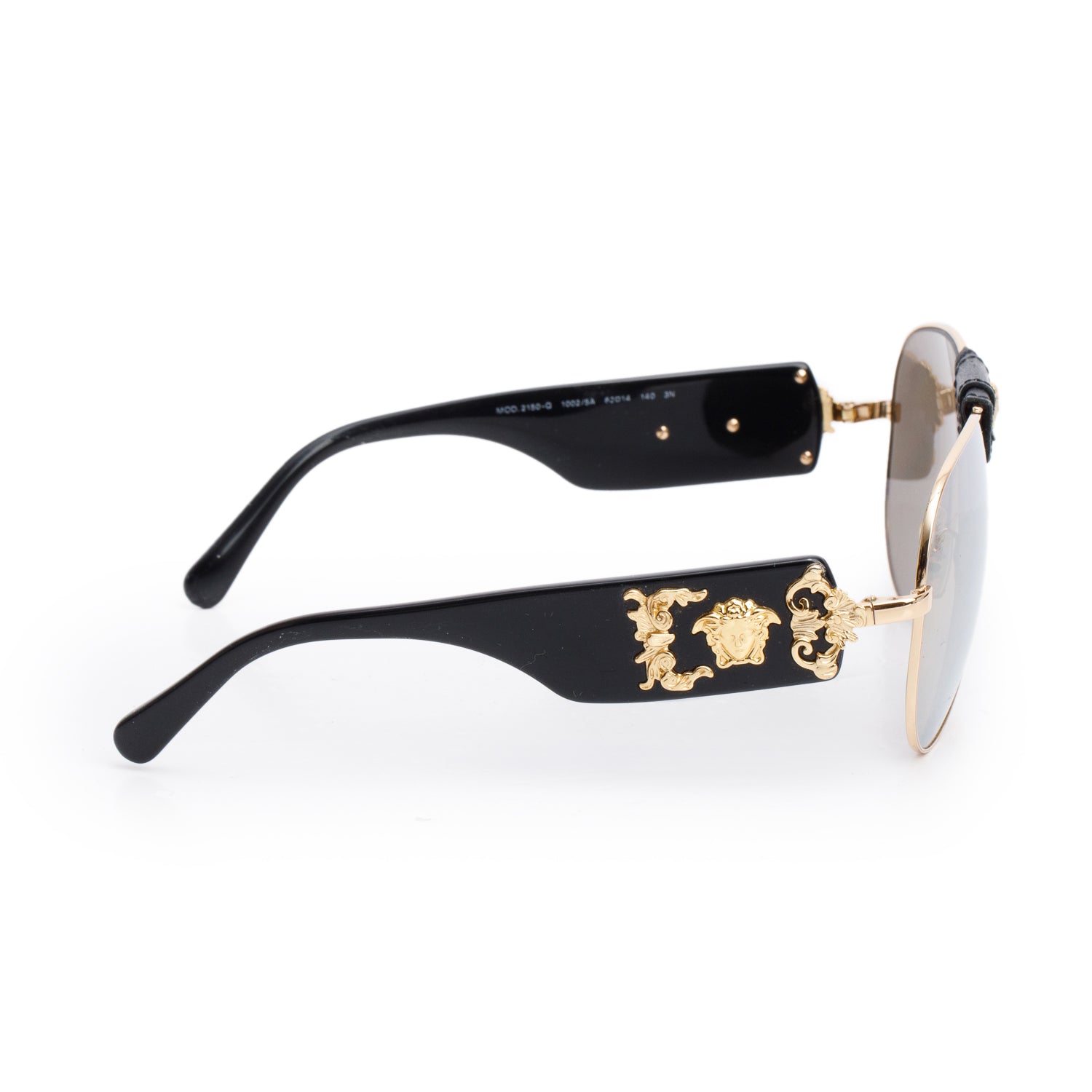 Versace 2150-Q Medusa Aviator Sunglasses w/ Box & Case