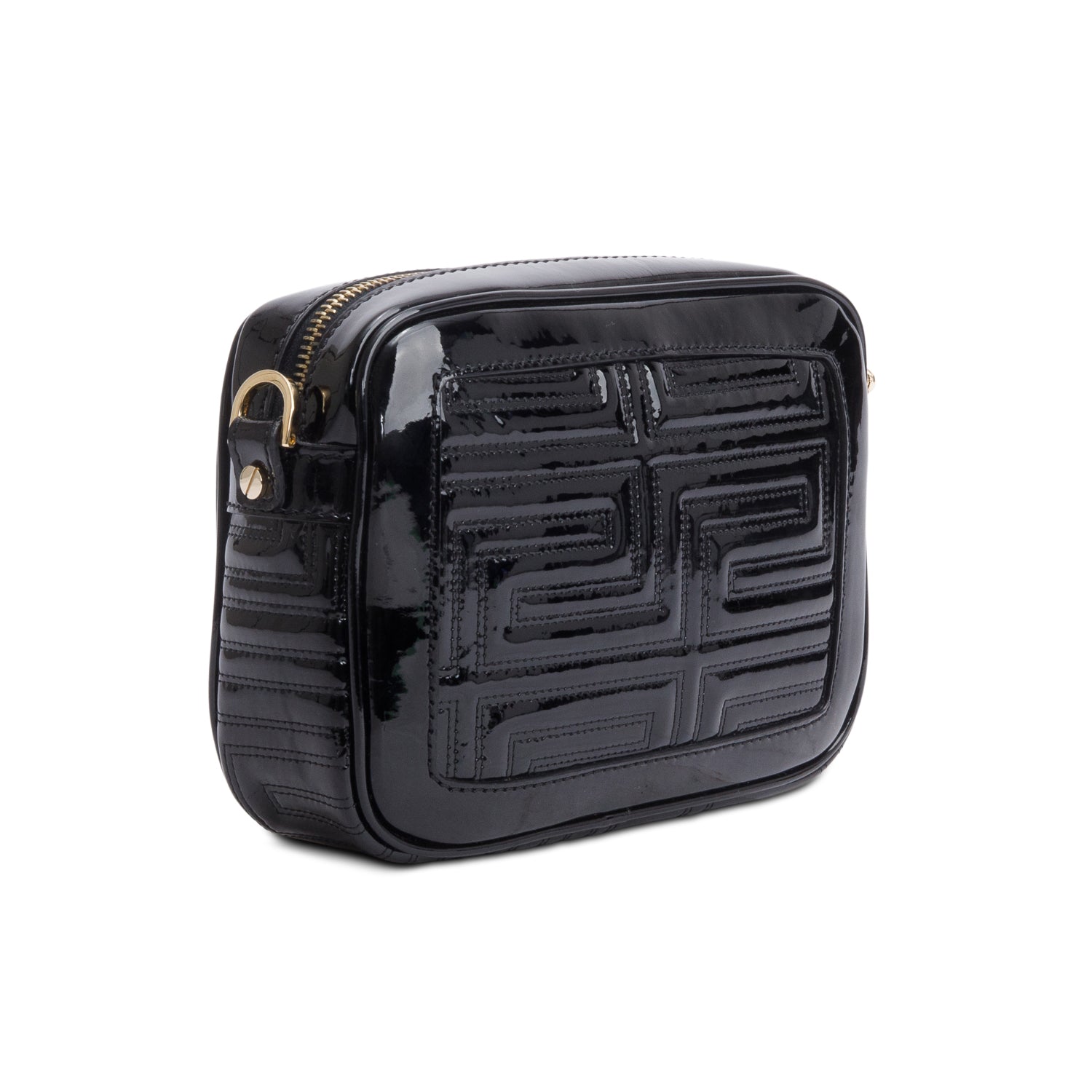 Versace Black Patent Leather Crossbody Bag